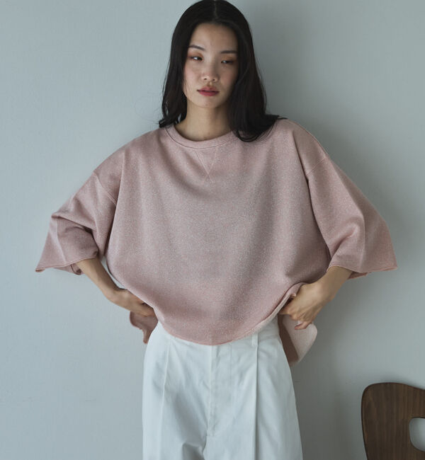 Doux archives「ラメ裏毛ショートスリーブプルオーバー」|Tシャツ・カットソー|