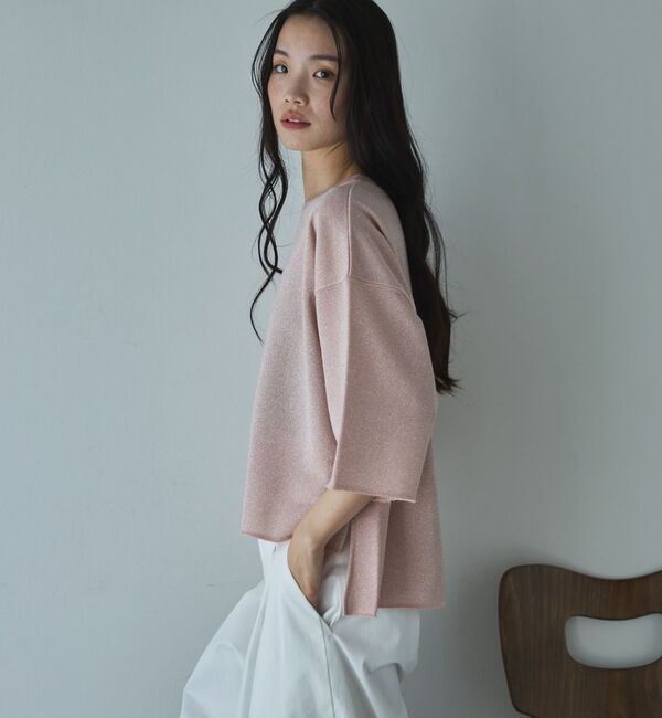 Doux archives「ラメ裏毛ショートスリーブプルオーバー」|Tシャツ・カットソー|