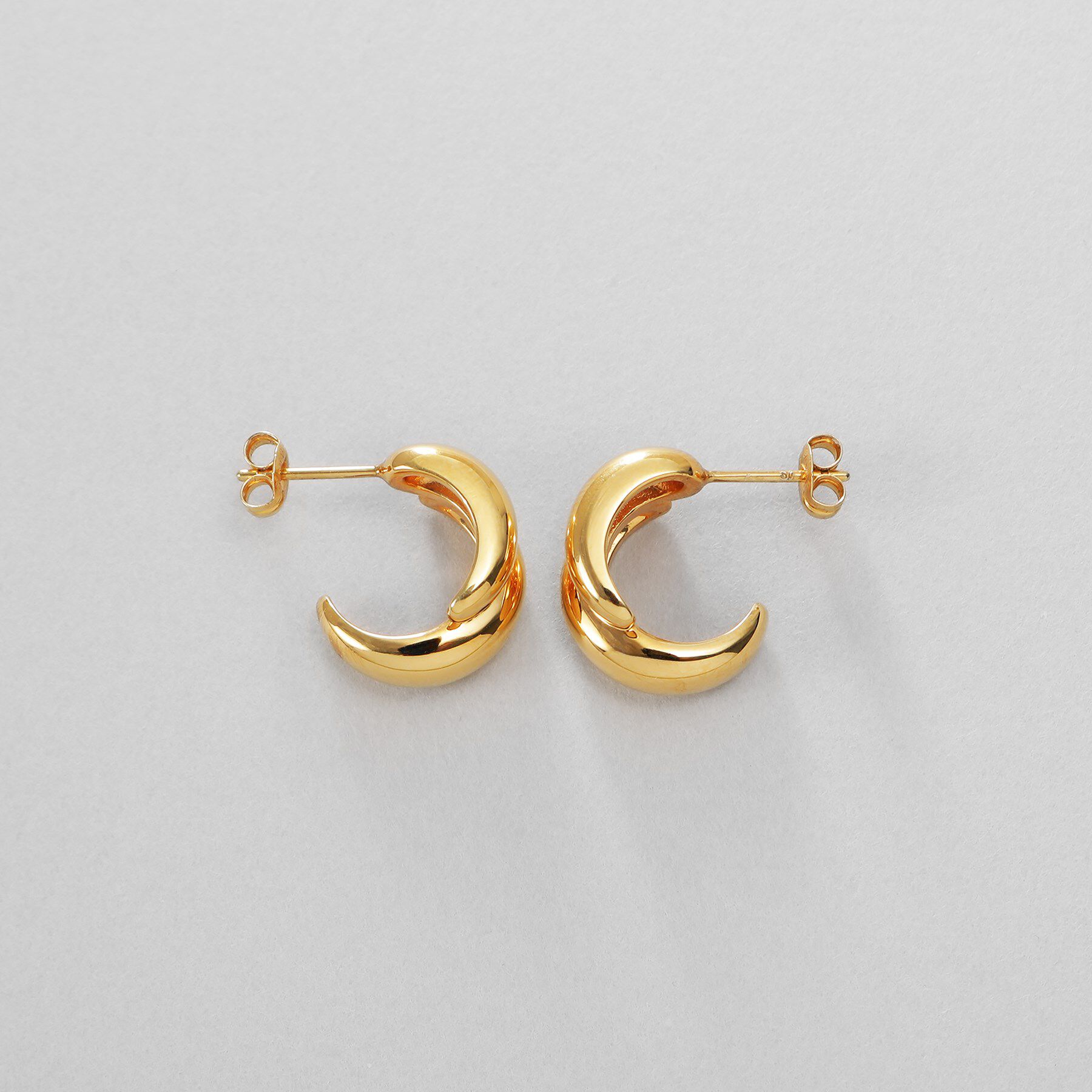 COCOSHNIK ONKITSCH「シルバー スモールフープ チャビーローテイテッドピアス GP」|ピアス|