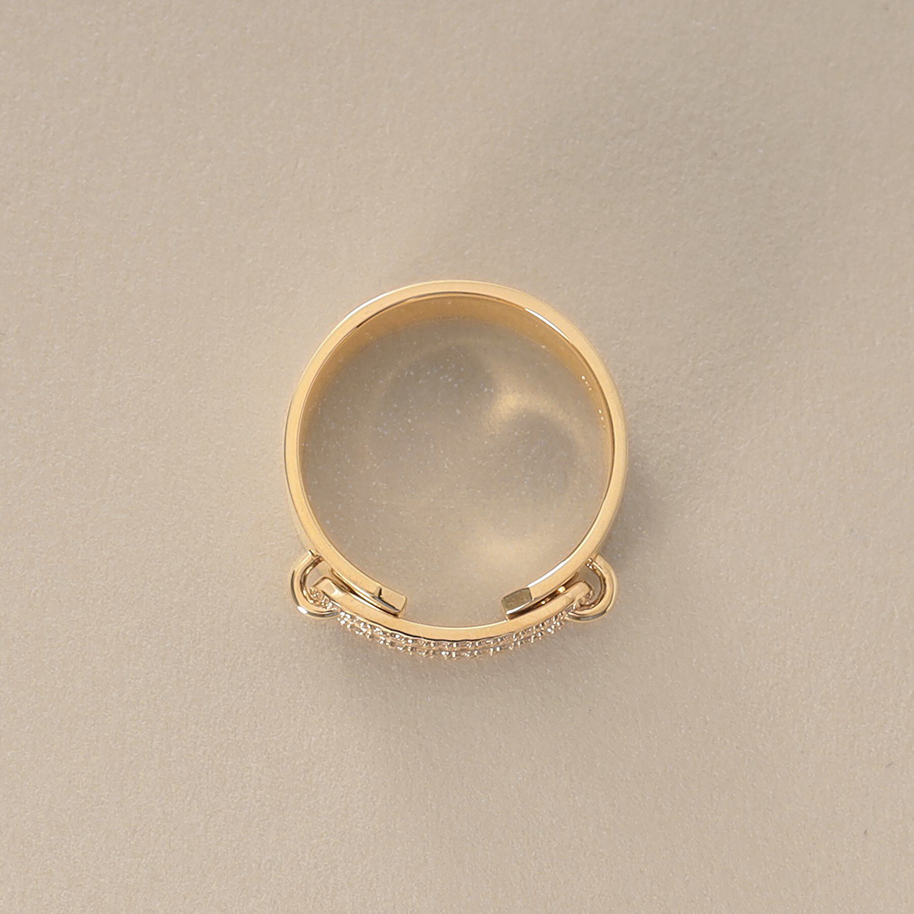 COCOSHNIK「K10ダイヤモンド ケーブルチェーンモチーフカフ リング」|リング|