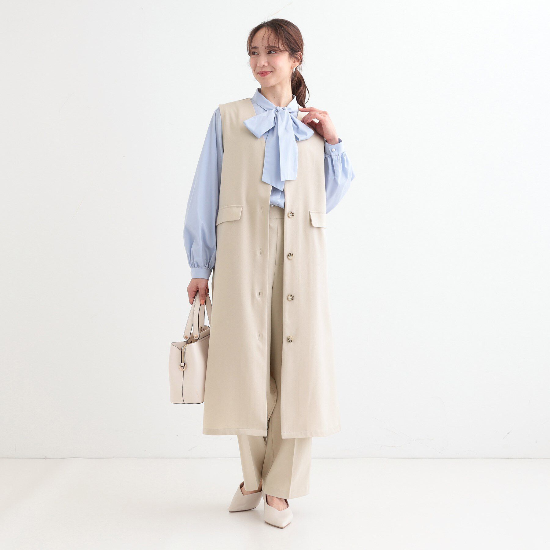 SHOO･LA･RUE「【S-LL/2WAY】ジャンドレにもなるロングジレ」|ベスト・ジレ|