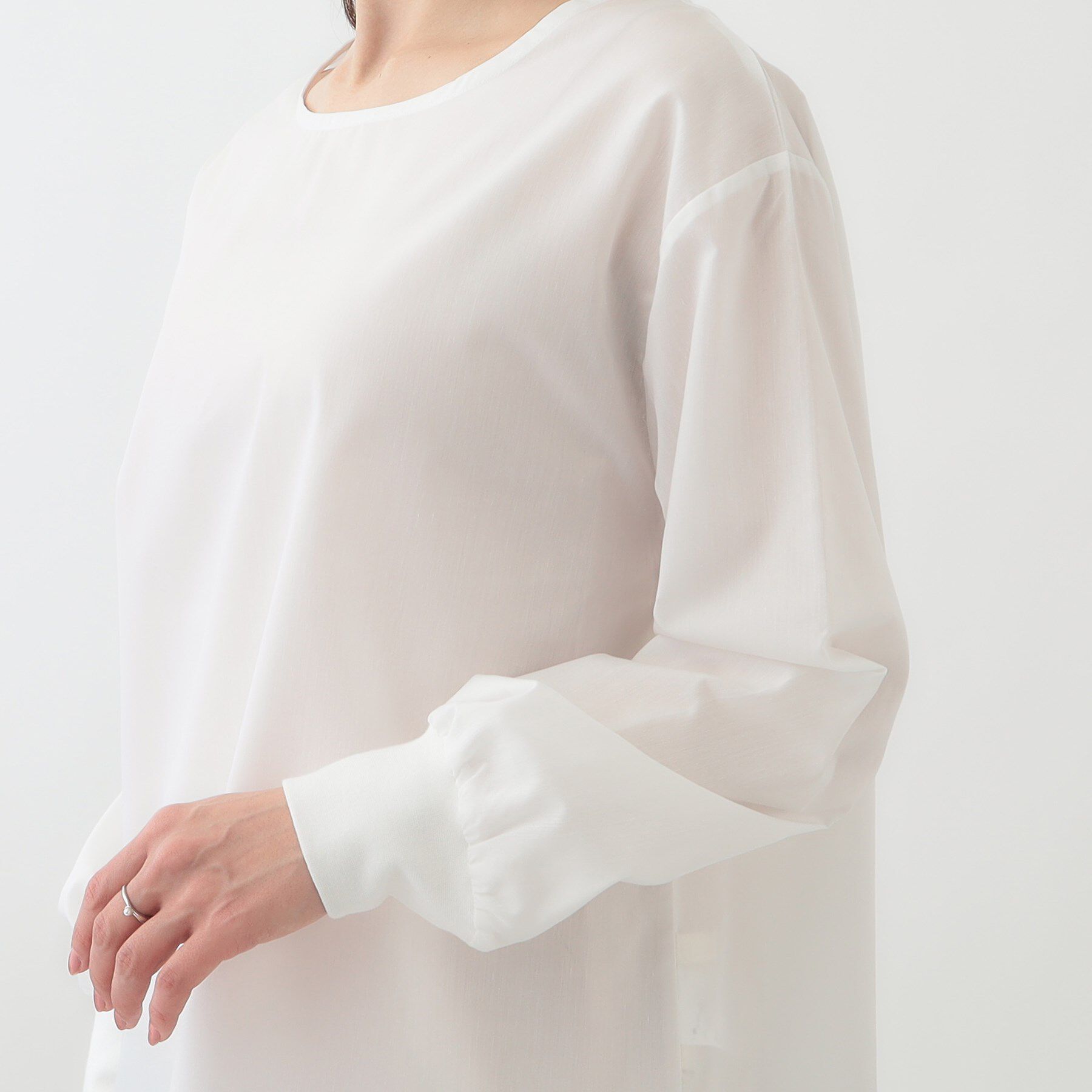 SHOO･LA･RUE「【洗える/S-LL/2点セット】透かし柄ベスト+ブラウス」|ニット・セーター|