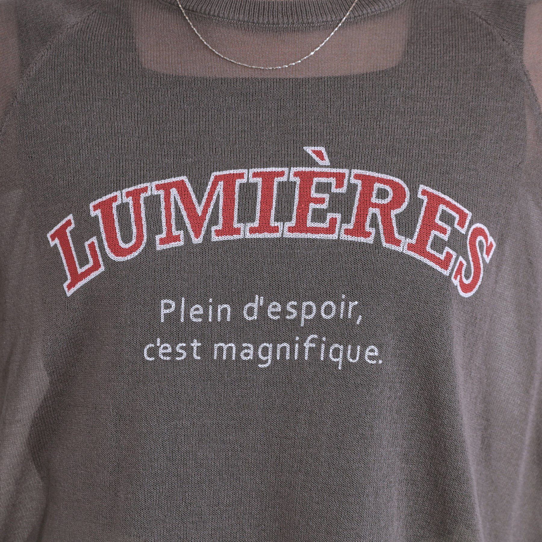 SHOO･LA･RUE「【S-LL】シアー感がこなれ見え お袖ゆったりロゴニット」|ニット・セーター|