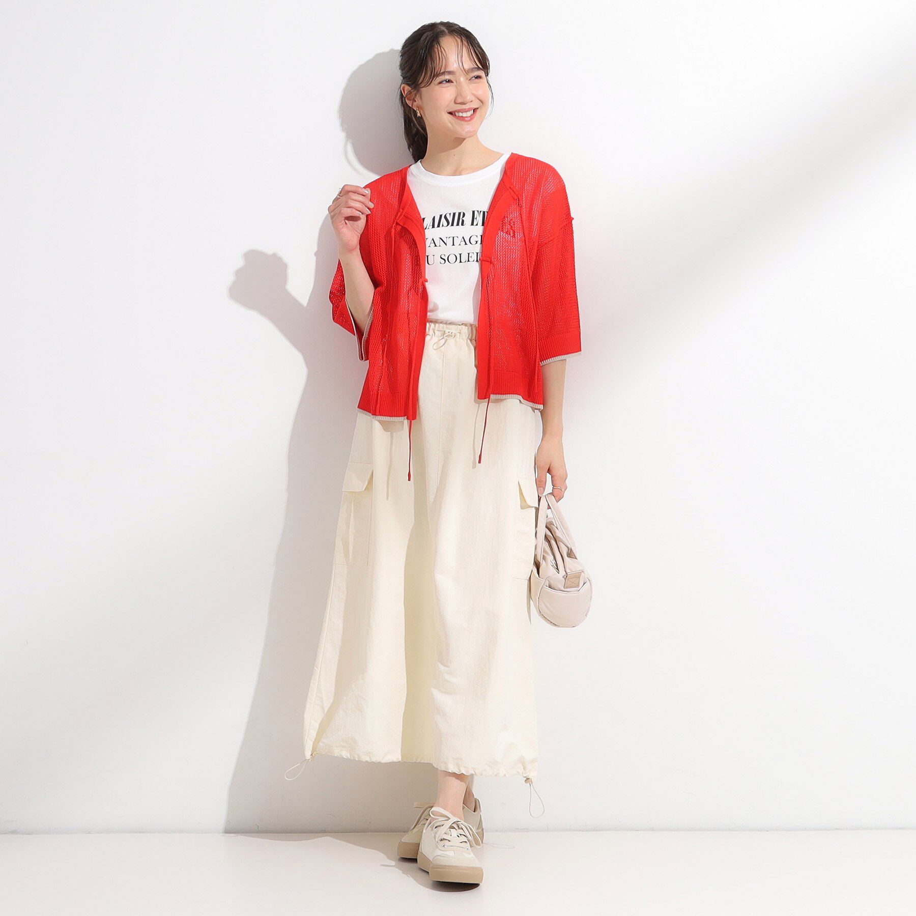 SHOO･LA･RUE「【2点セット/S-LL】メッシュリボン2WAYニット&times;フレンチスリーブTシャツ」|その他|