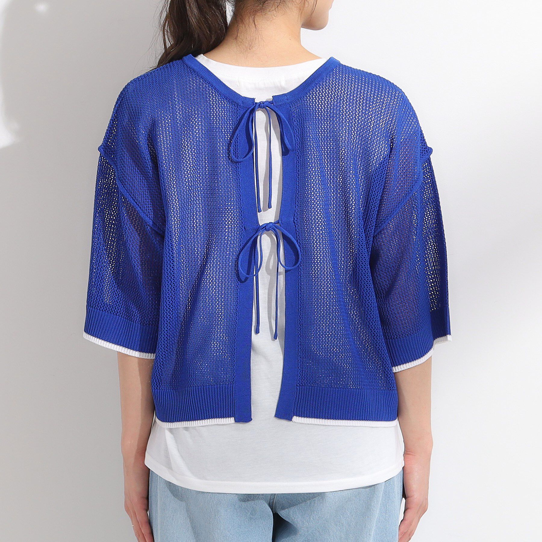 SHOO･LA･RUE「【2点セット/S-LL】メッシュリボン2WAYニット&times;フレンチスリーブTシャツ」|その他|