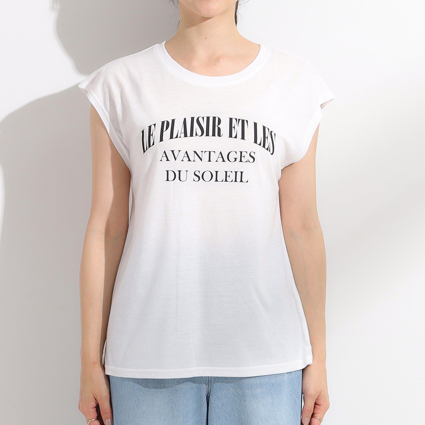 SHOO･LA･RUE「【2点セット/S-LL】メッシュリボン2WAYニット&times;フレンチスリーブTシャツ」|その他|