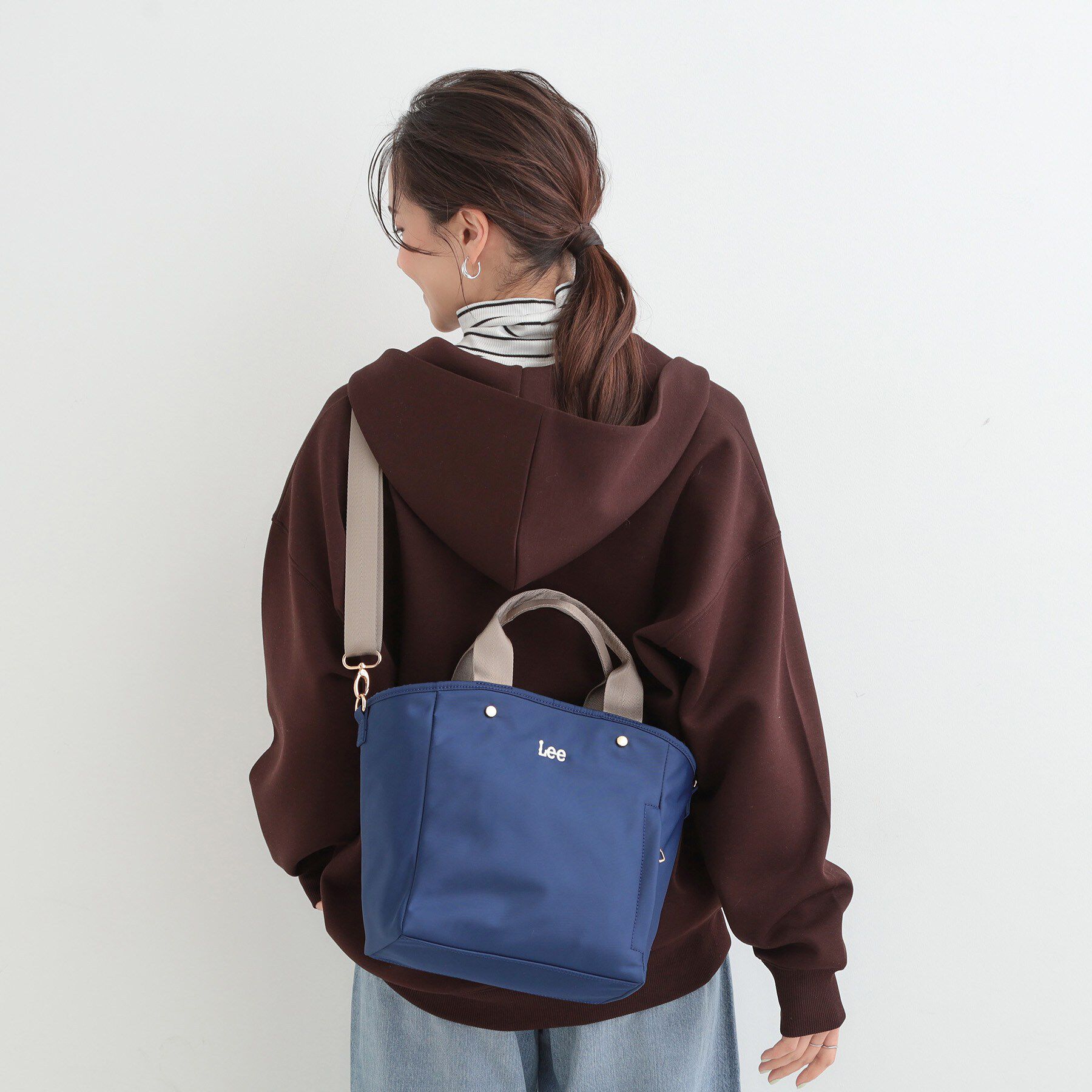 SHOO･LA･RUE「【Lee別注／撥水】6ポケットトートバッグ」|トートバッグ|ネイビー(894)