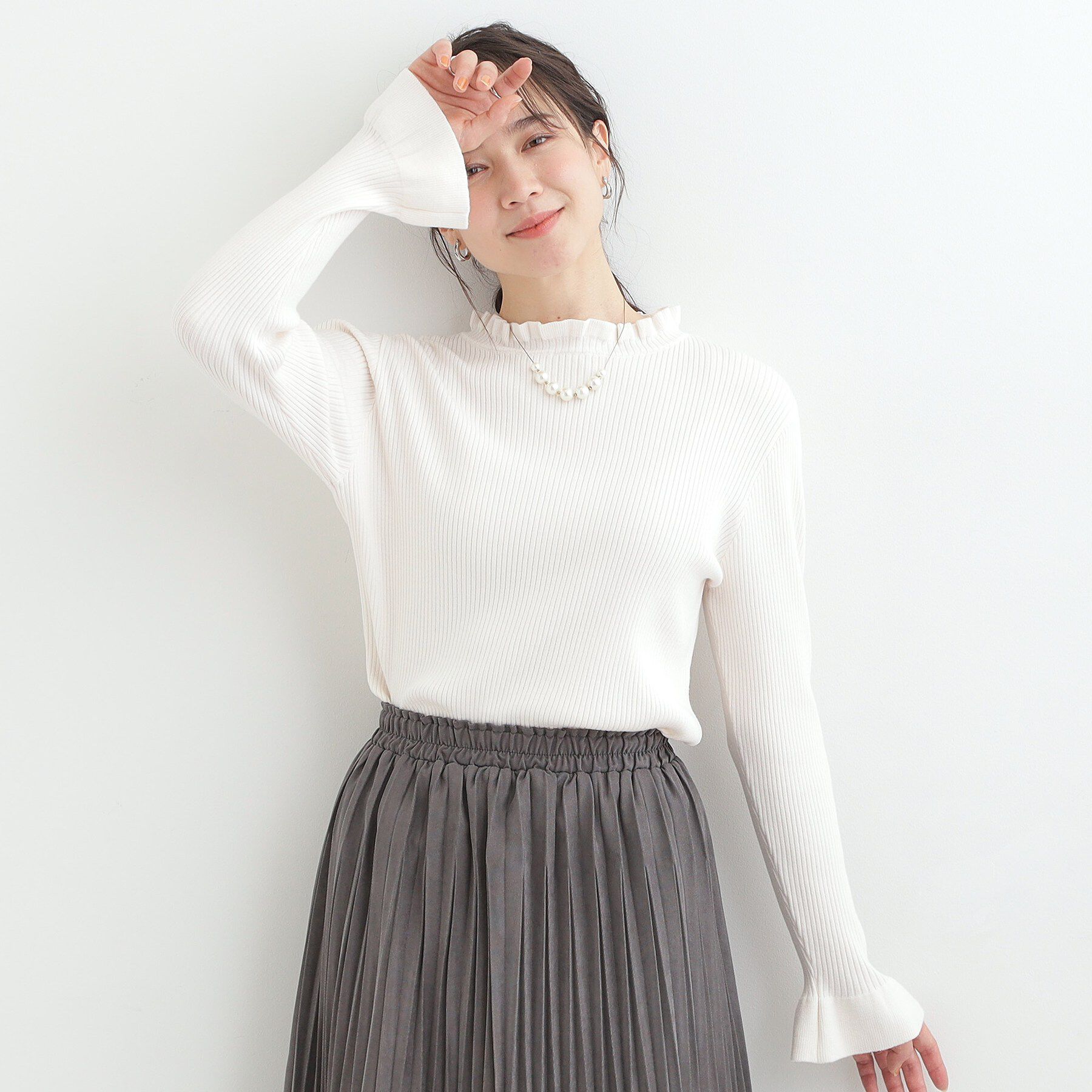 SHOO･LA･RUE「【洗濯機可/S-LL】ほどよいゆとりの もちっとやわらかリブニット」|ニット・セーター|