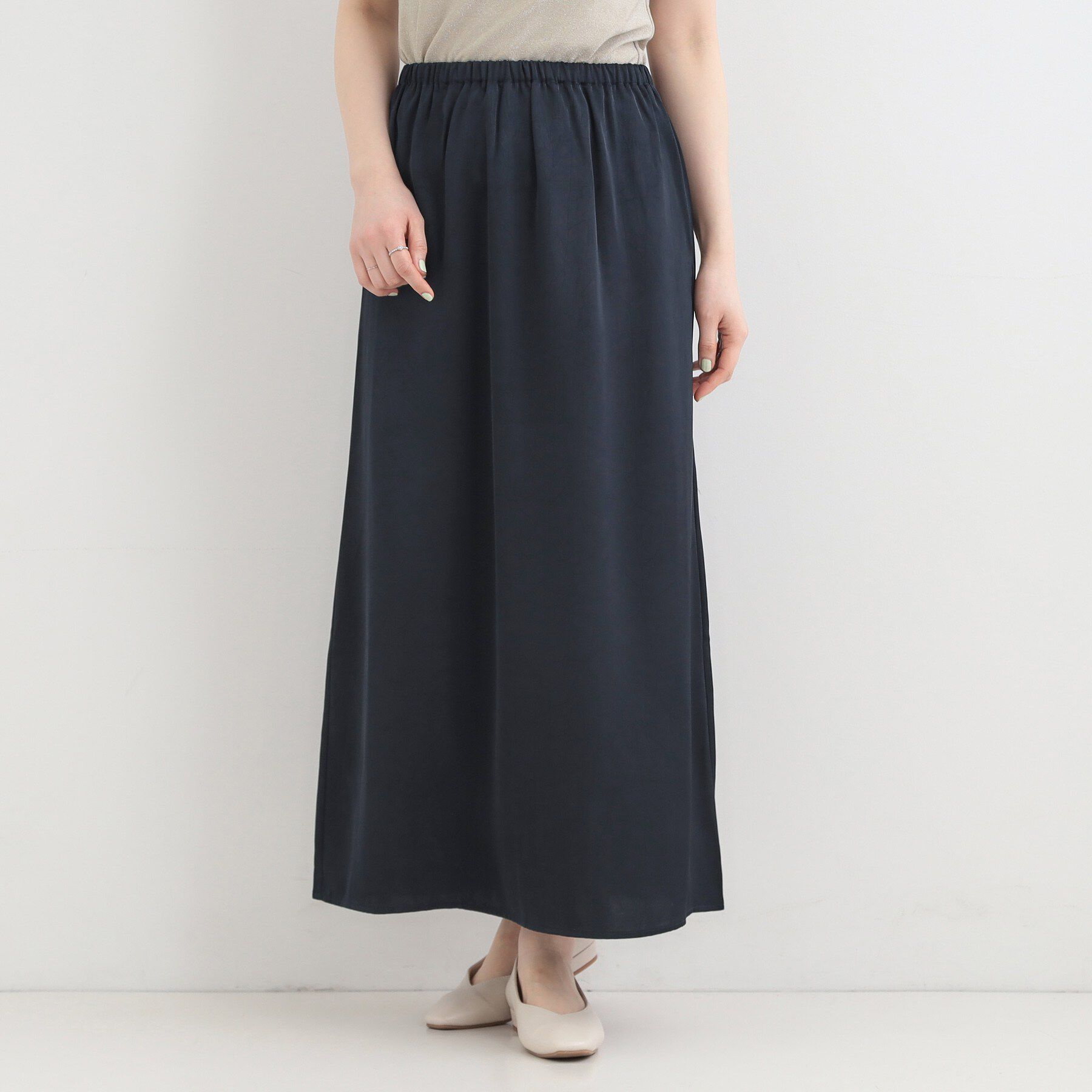 SHOO･LA･RUE「【洗濯機可】大人に嬉しい　上品サテンマーメイドスカート」|スカート|