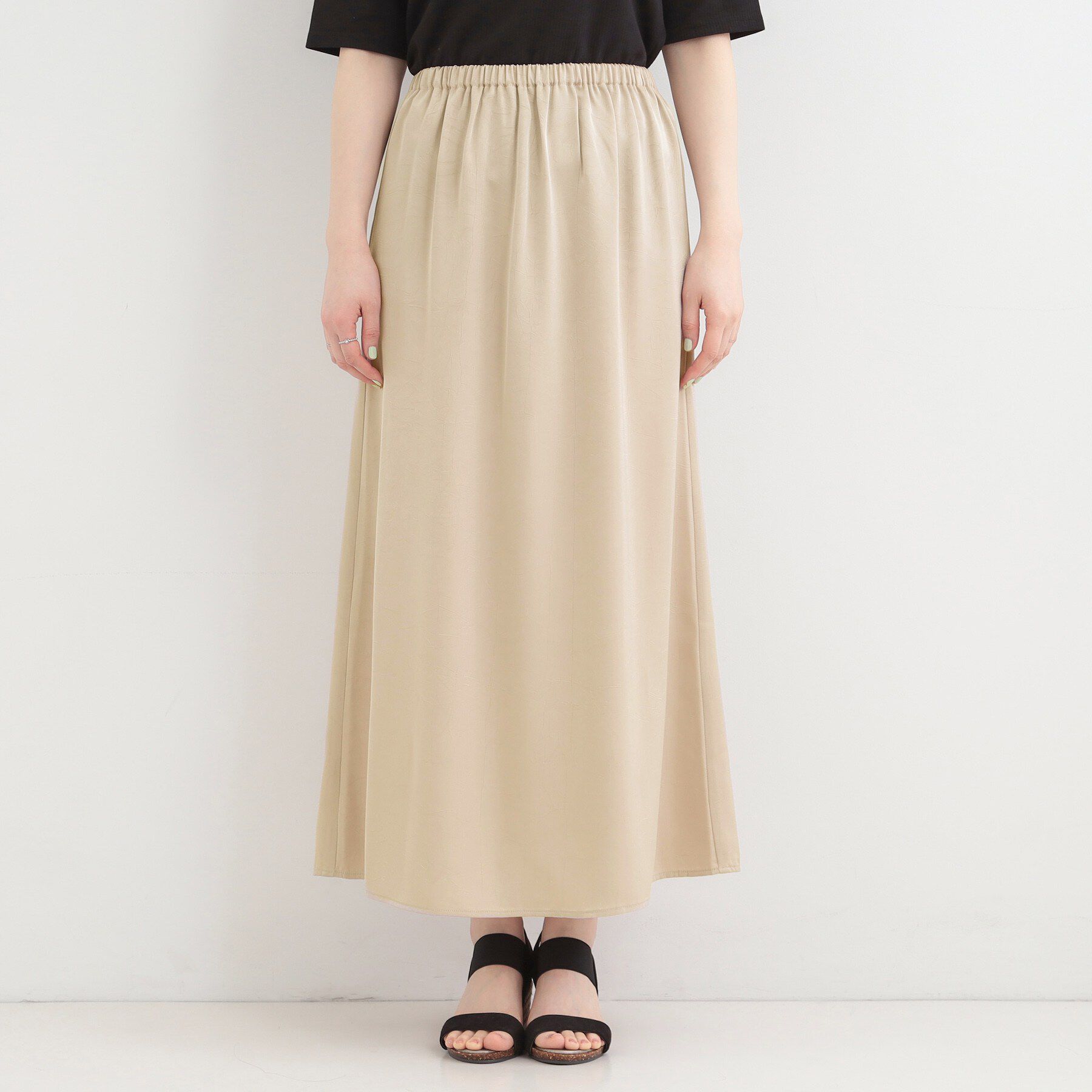 SHOO･LA･RUE「【洗濯機可】大人に嬉しい　上品サテンマーメイドスカート」|スカート|