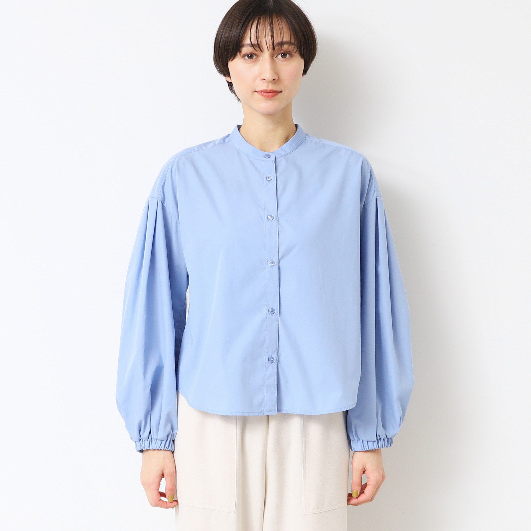 Dessin「【洗える】バンドカラー袖デザインシャツ（S～L）」|シャツ・ブラウス|