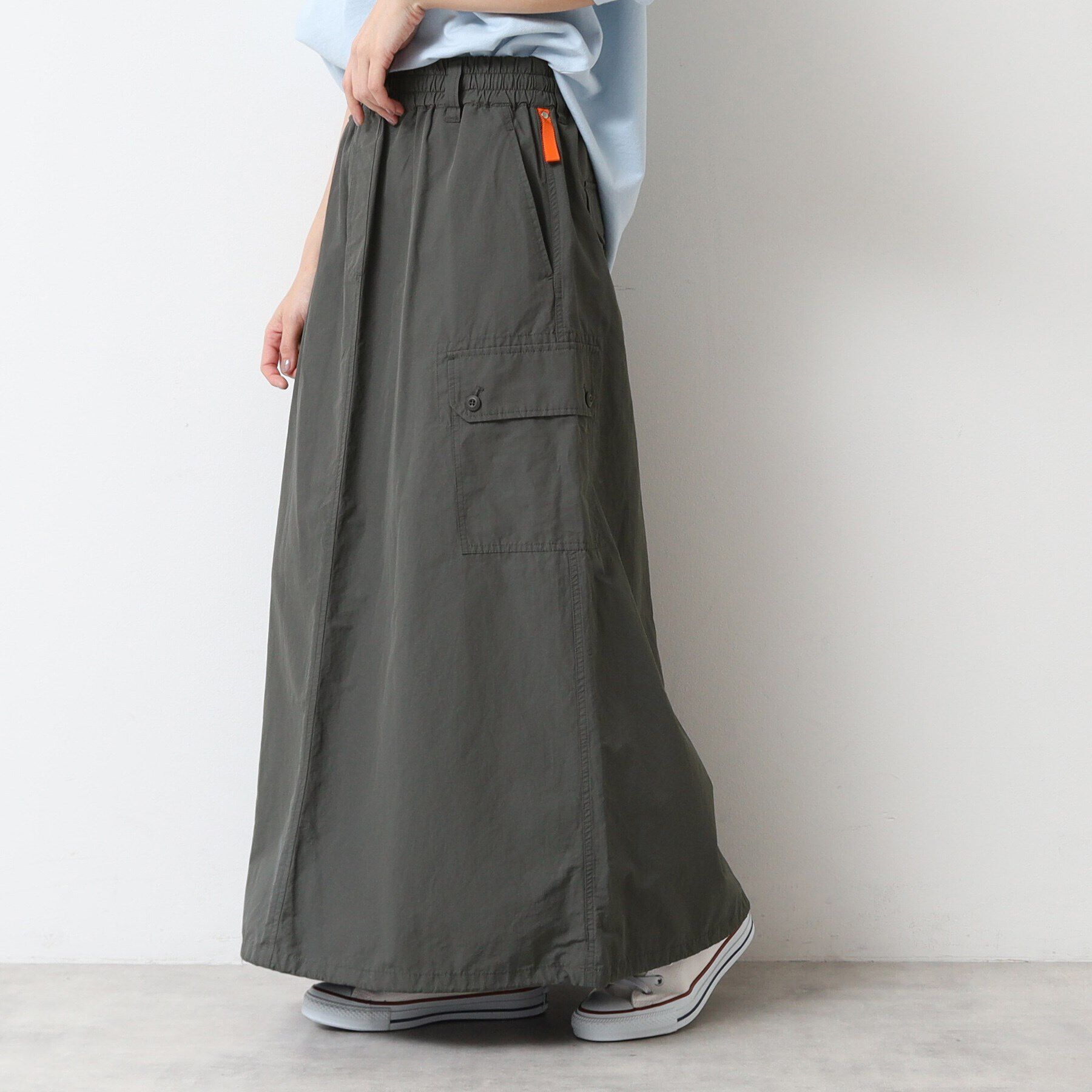 Dessin「【洗える・ウエストゴム】スピンドル付カーゴスカート」|スカート|
