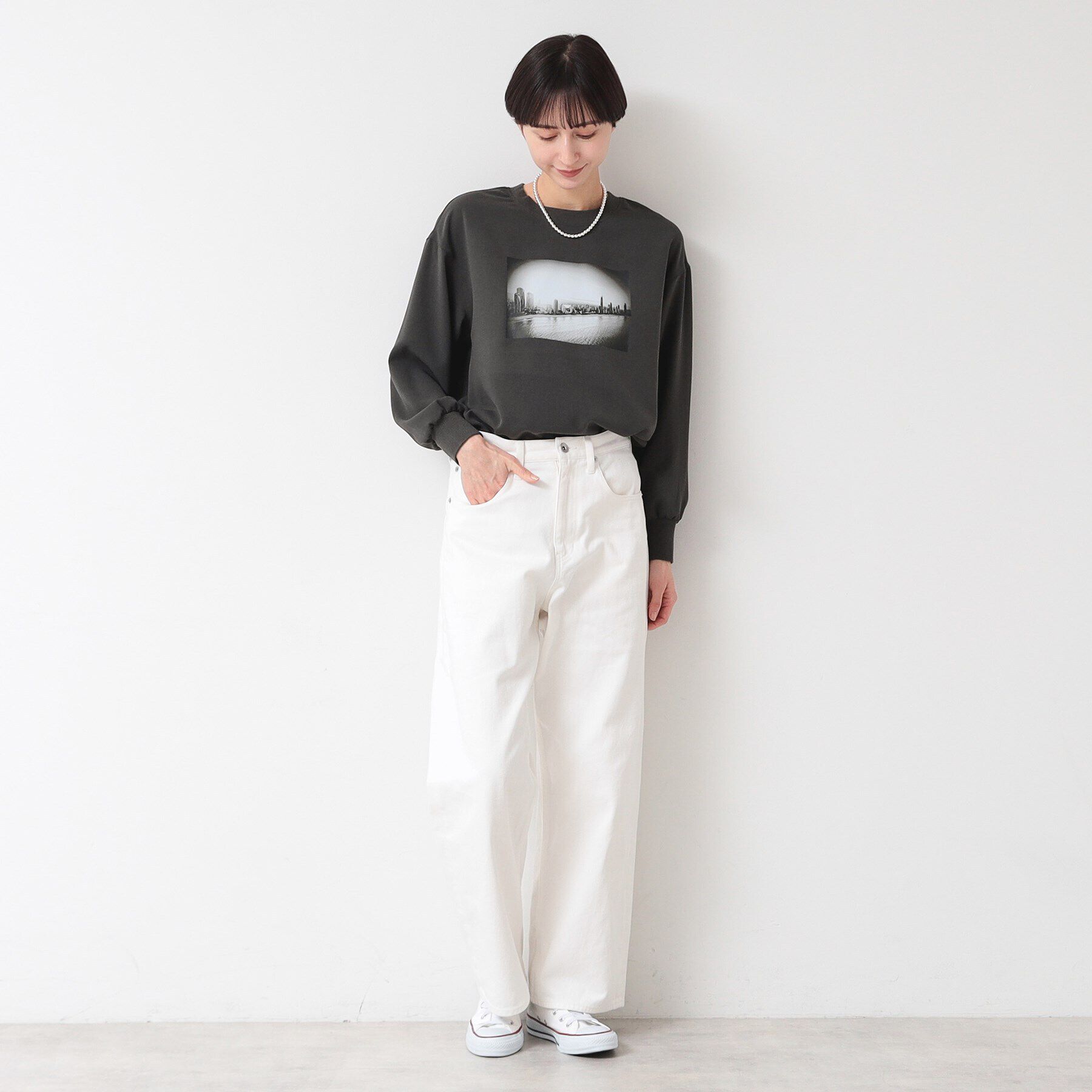 Dessin「【洗える】バックヘンリープリントブラウス（XS～L）」|シャツ・ブラウス|