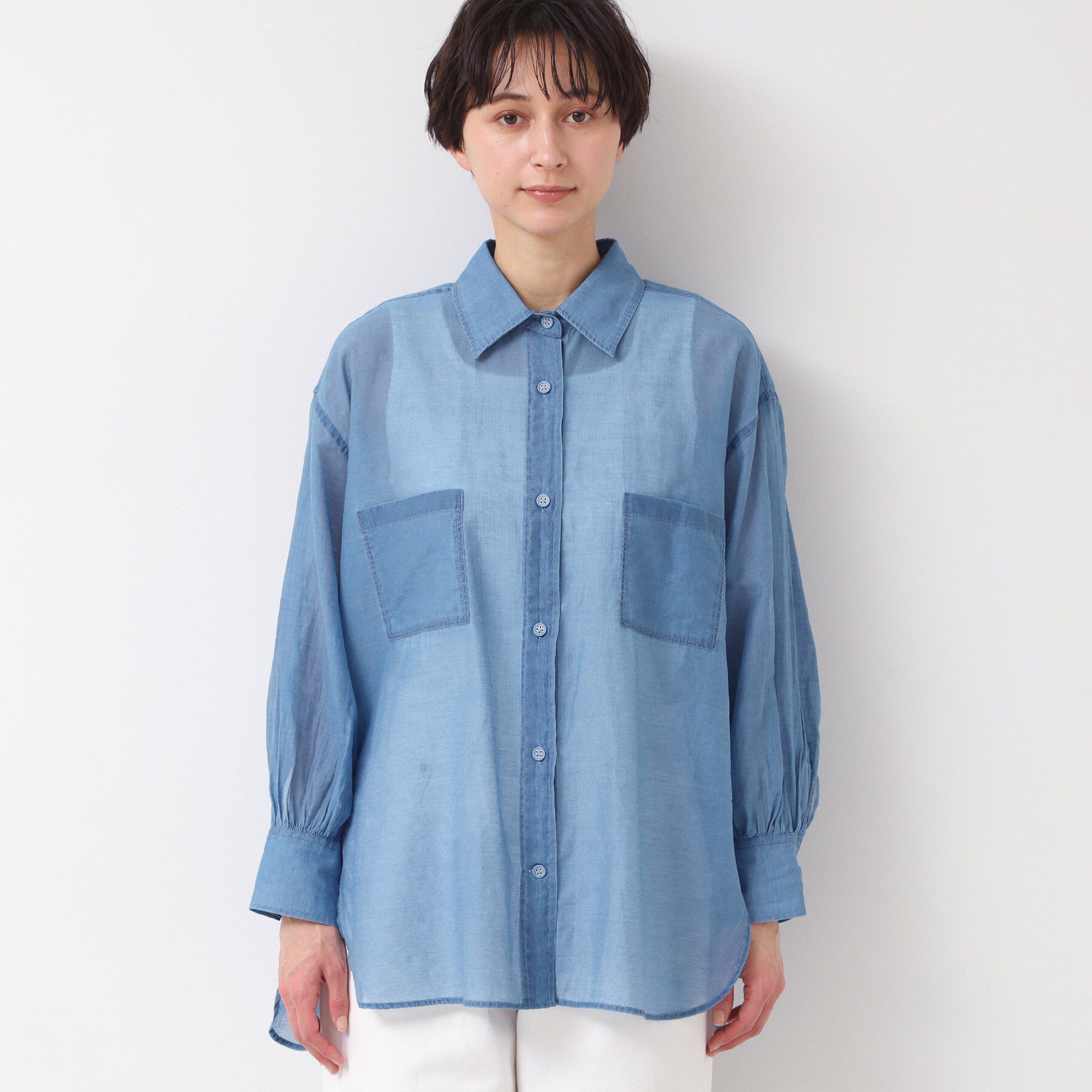 Dessin「【洗える】シアーデニムシャツ」|シャツ・ブラウス|