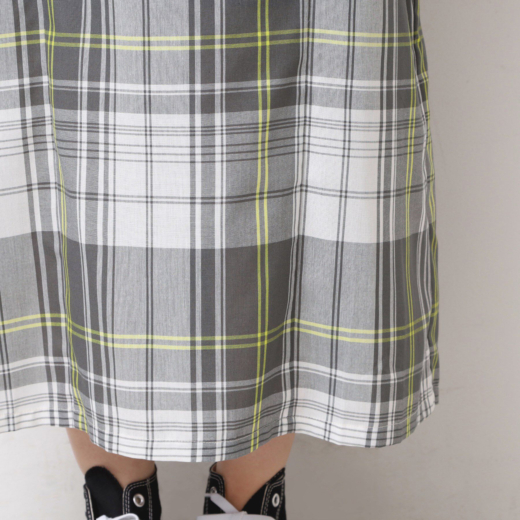 Dessin「【洗える】肩紐付きチェックスカート」|スカート|