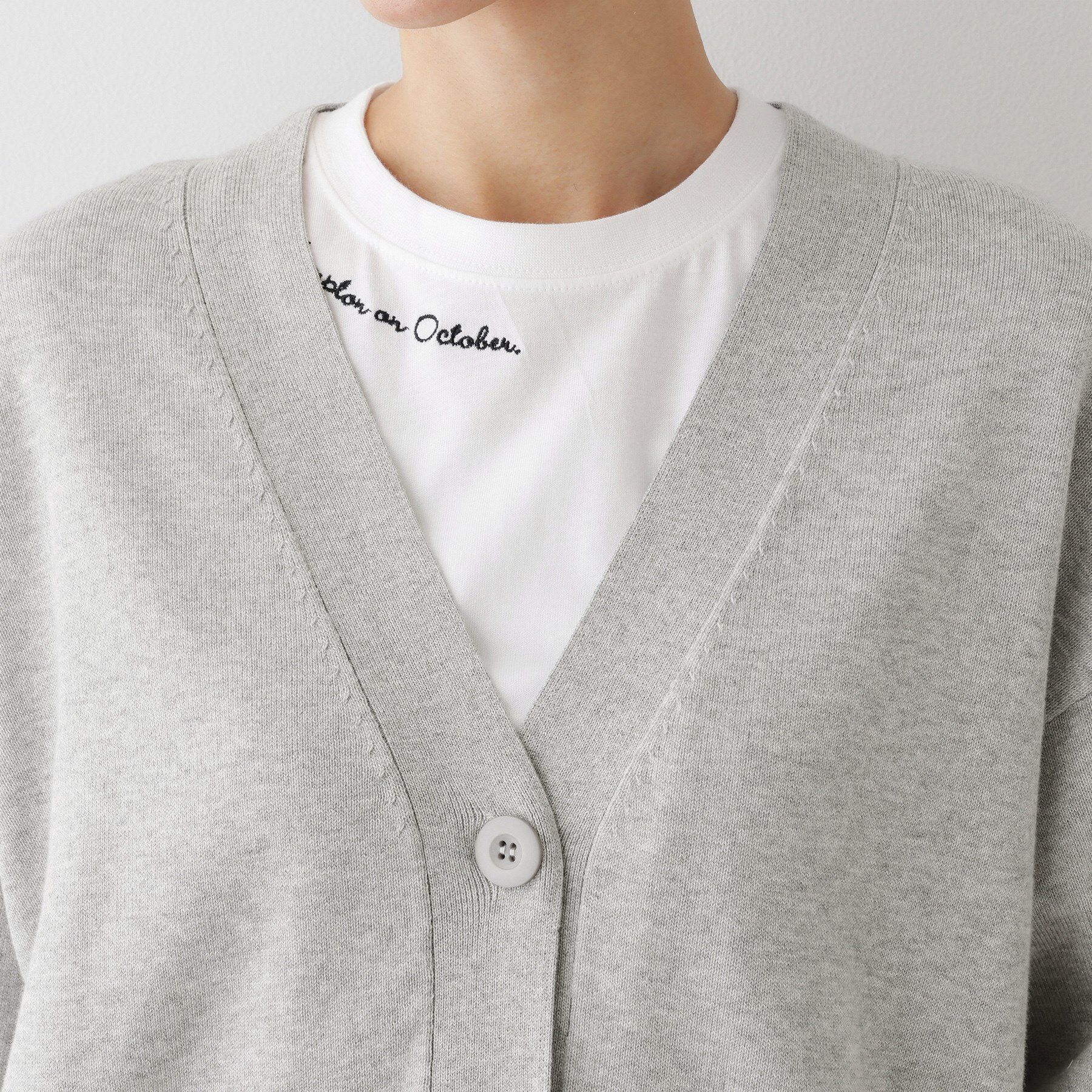 Dessin「【洗える】ジャカード編みVネックカーディガン」|カーディガン|