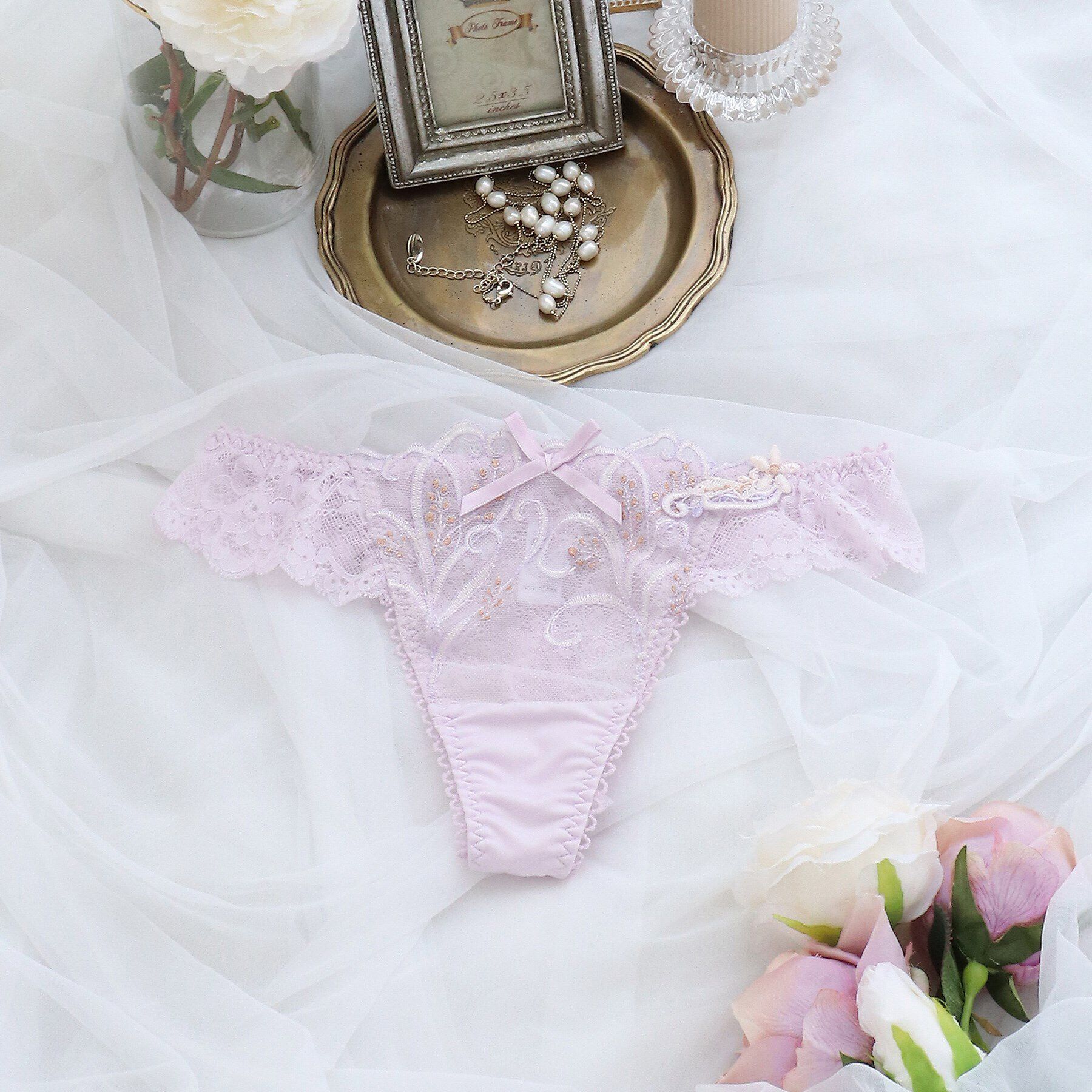 Risa Magli「エリアーヌ Tバックショーツ」|インナー|パープル(080)