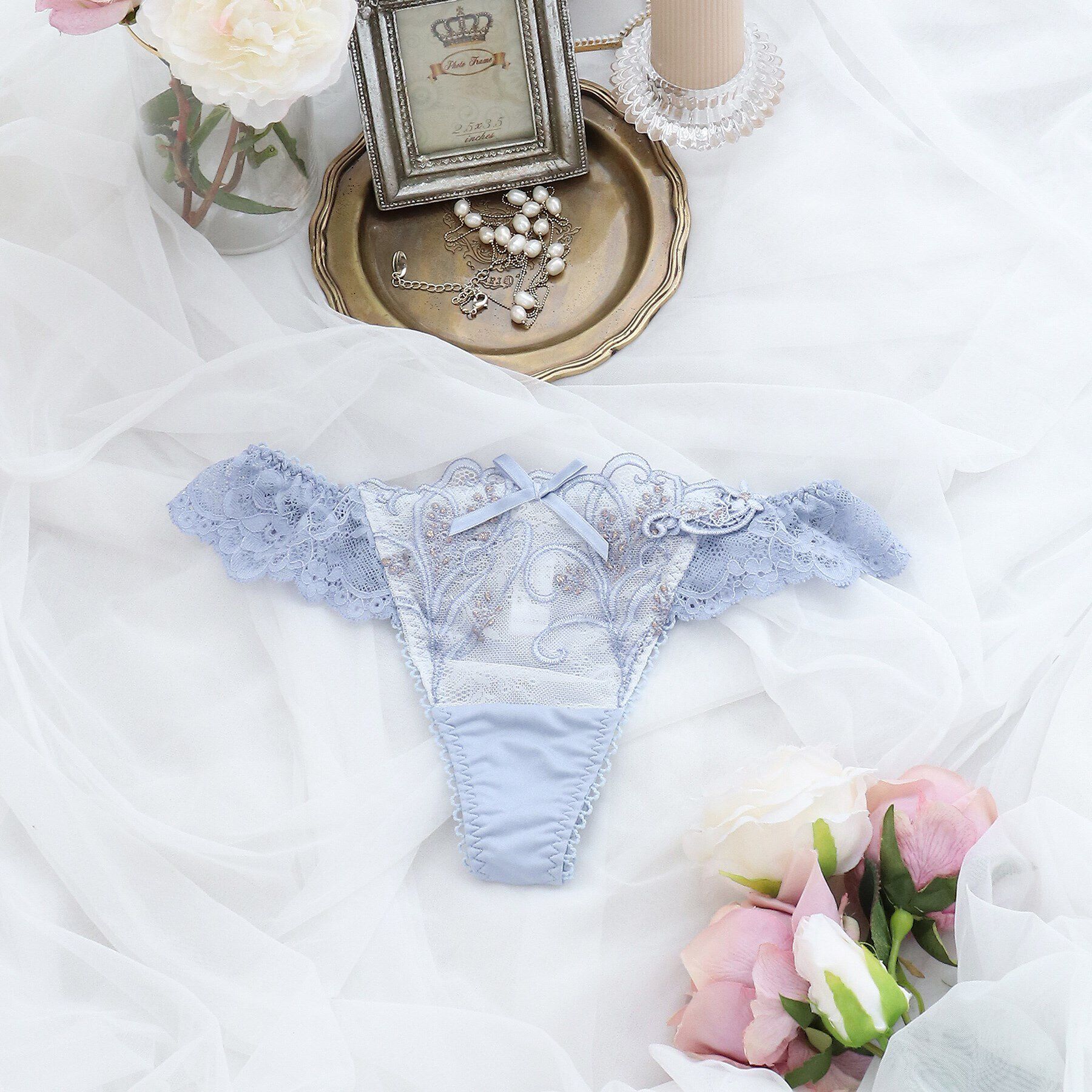 Risa Magli「エリアーヌ Tバックショーツ」|インナー|ブルー(090)