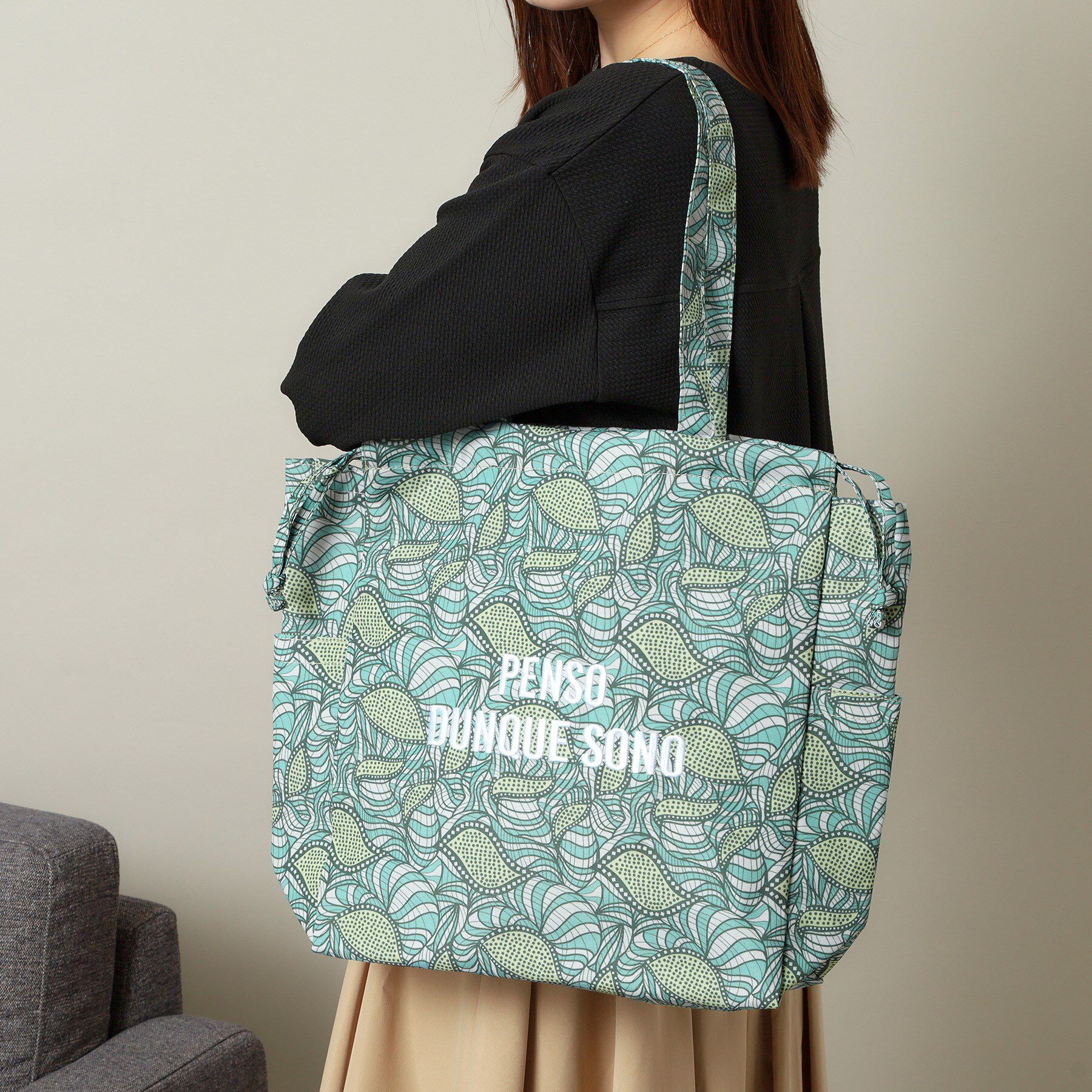 ITS&rsquo;DEMO「【A4対応／新柄追加】ラタプリントトート」|トートバッグ|グリーン(122)