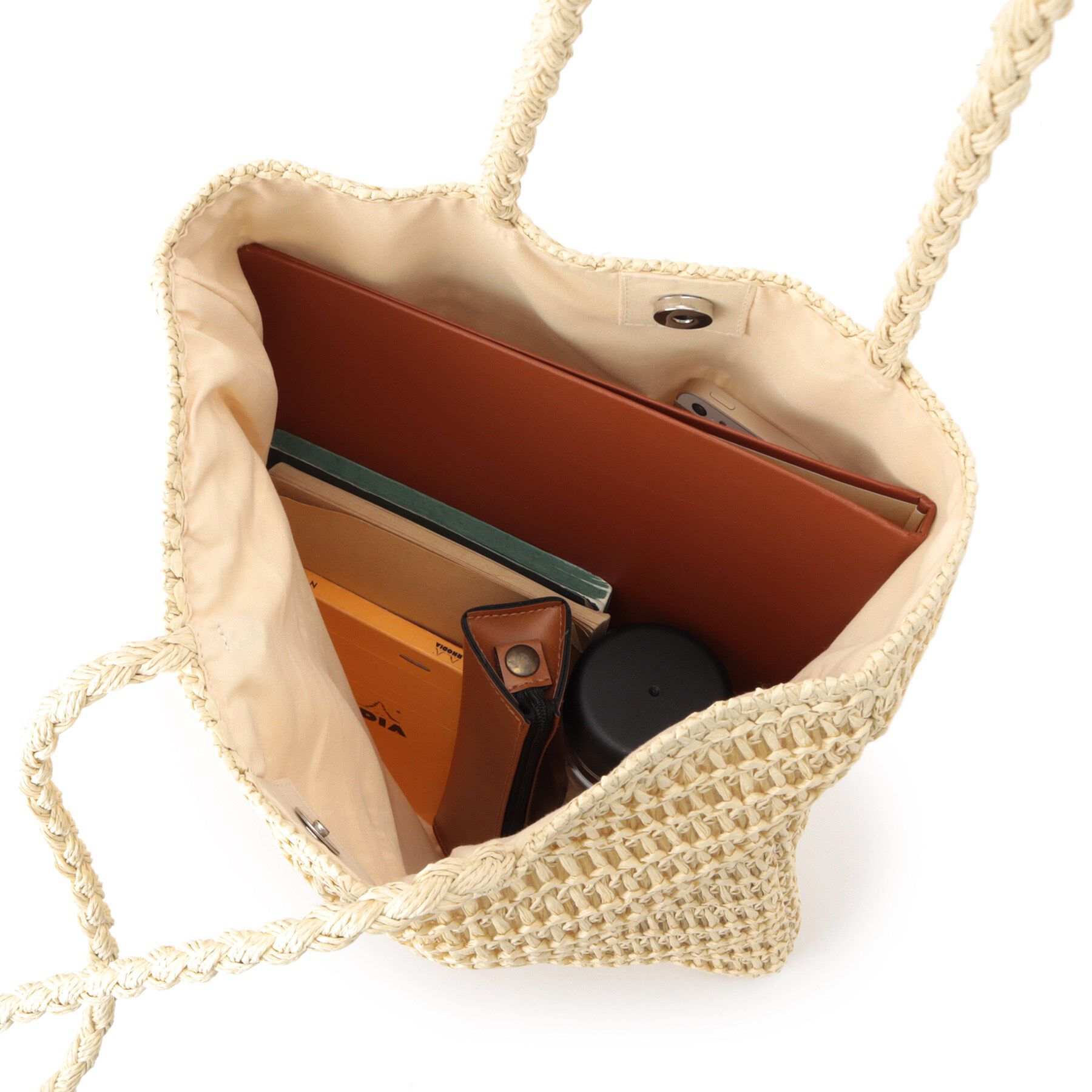 ITS&rsquo;DEMO「雑材サガラ刺繍フラットトート」|トートバッグ|