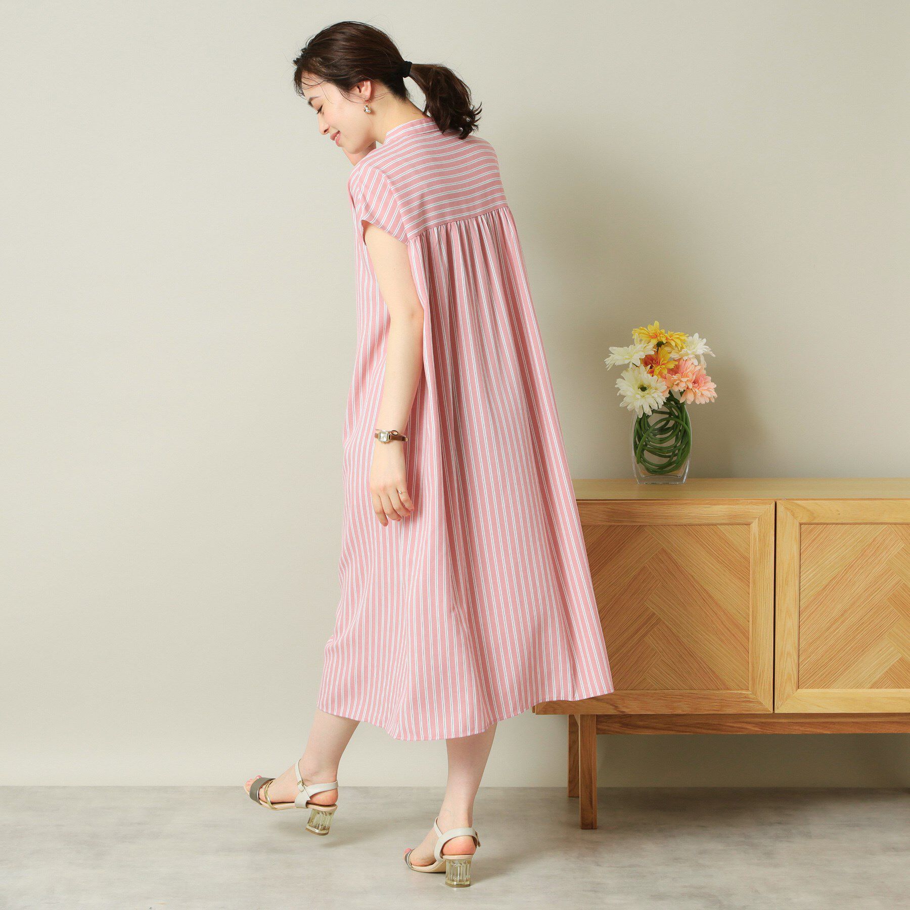 ITS&rsquo;DEMO「【UVケア／吸水速乾／洗濯機OK／冷感】麻調合繊前開きワンピース＜ラク服シリーズ＞」|ワンピース|