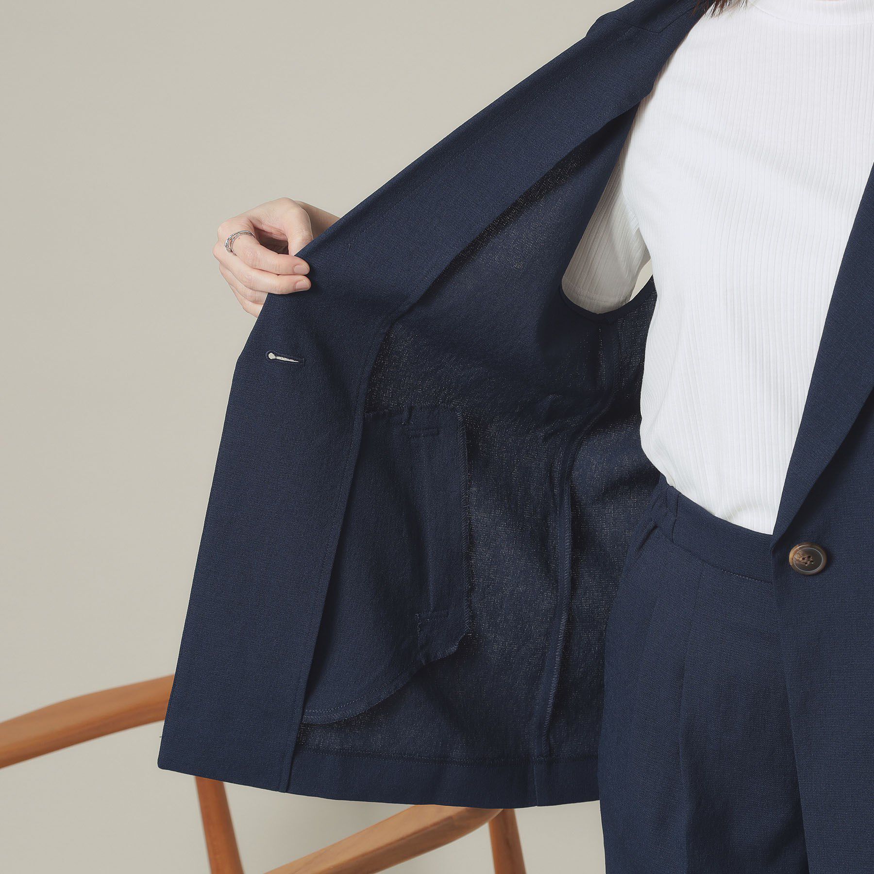 ITS&rsquo;DEMO「【手洗い可】麻調メッシュジレ」|ベスト・ジレ|