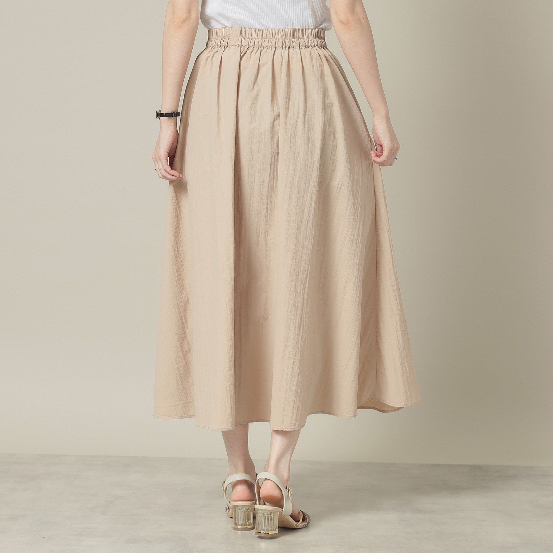 ITS&rsquo;DEMO「【撥水／洗濯機OK／ウエスト後ろゴム】タックスカート＜旅服シリーズ＞」|スカート|