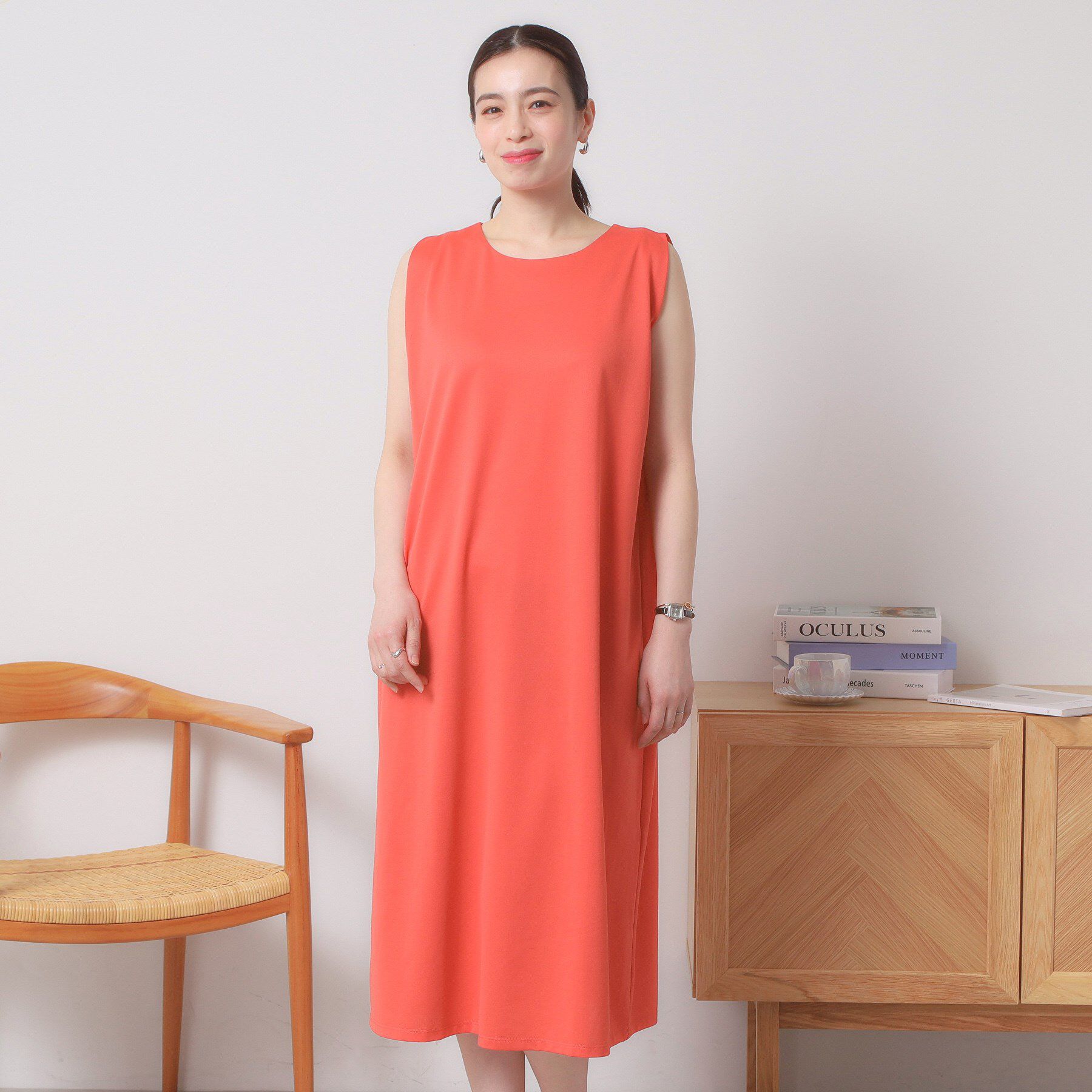 ITS&rsquo;DEMO「【清涼感／吸水速乾／洗濯機OK／洗濯後しわになりにくい】カットミラノタックワンピース」|ワンピース|