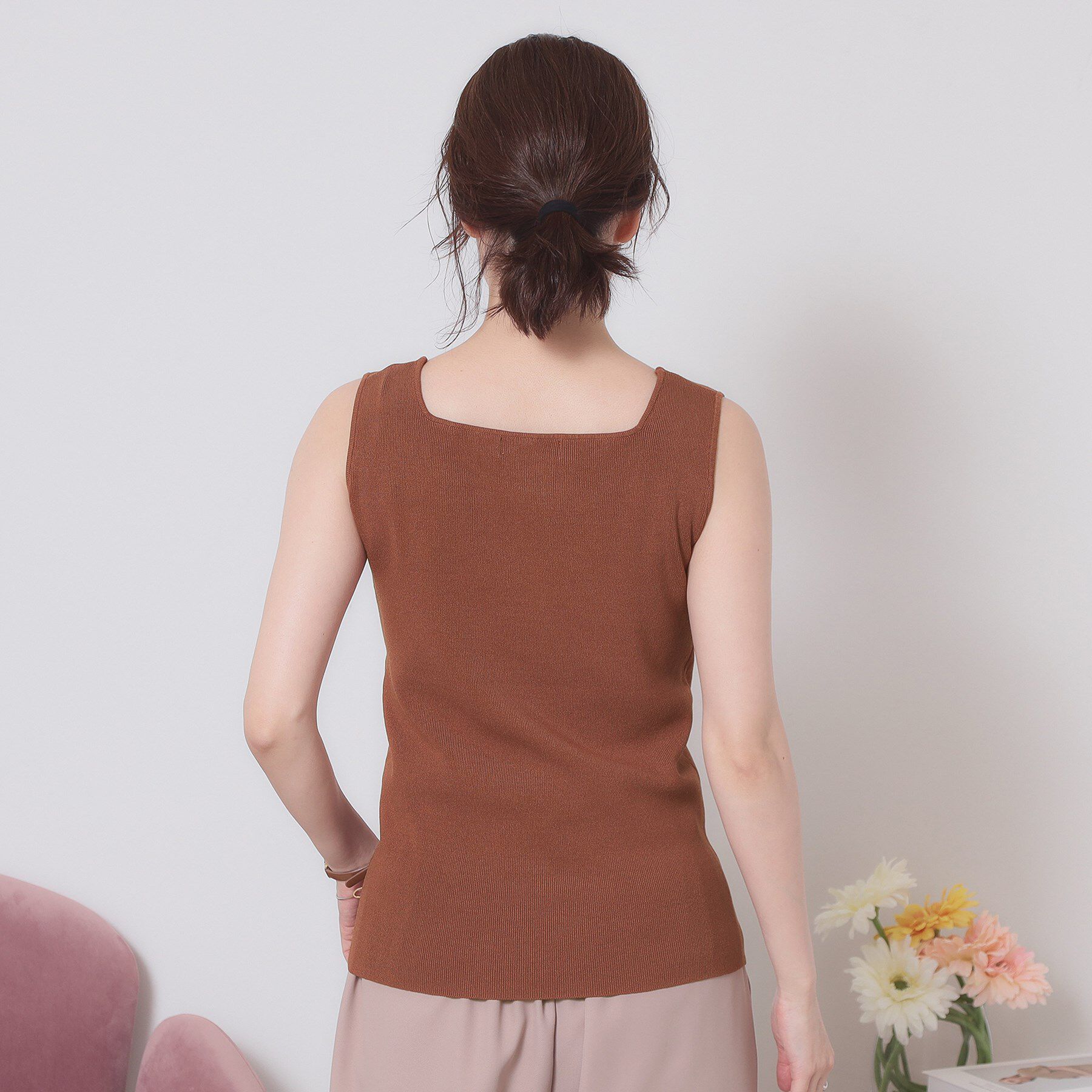 ITS&rsquo;DEMO「【手洗い可】ニットスクエアタンク」|キャミソール|