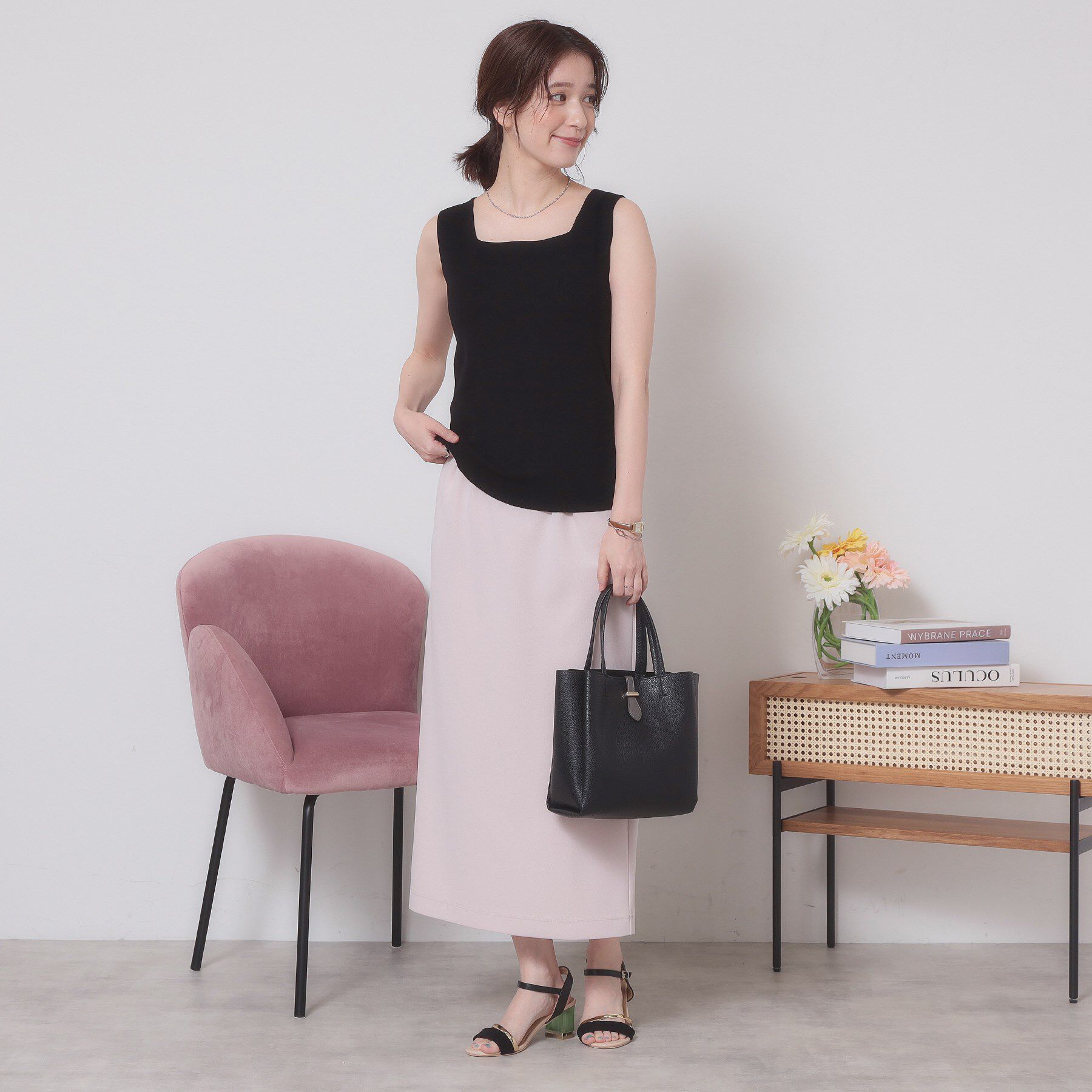 ITS&rsquo;DEMO「【手洗い可】ニットスクエアタンク」|キャミソール|