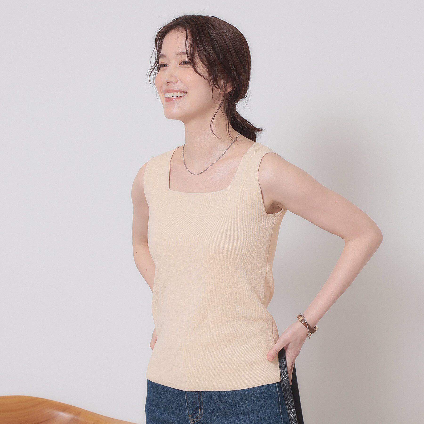 ITS&rsquo;DEMO「【手洗い可】ニットスクエアタンク」|キャミソール|