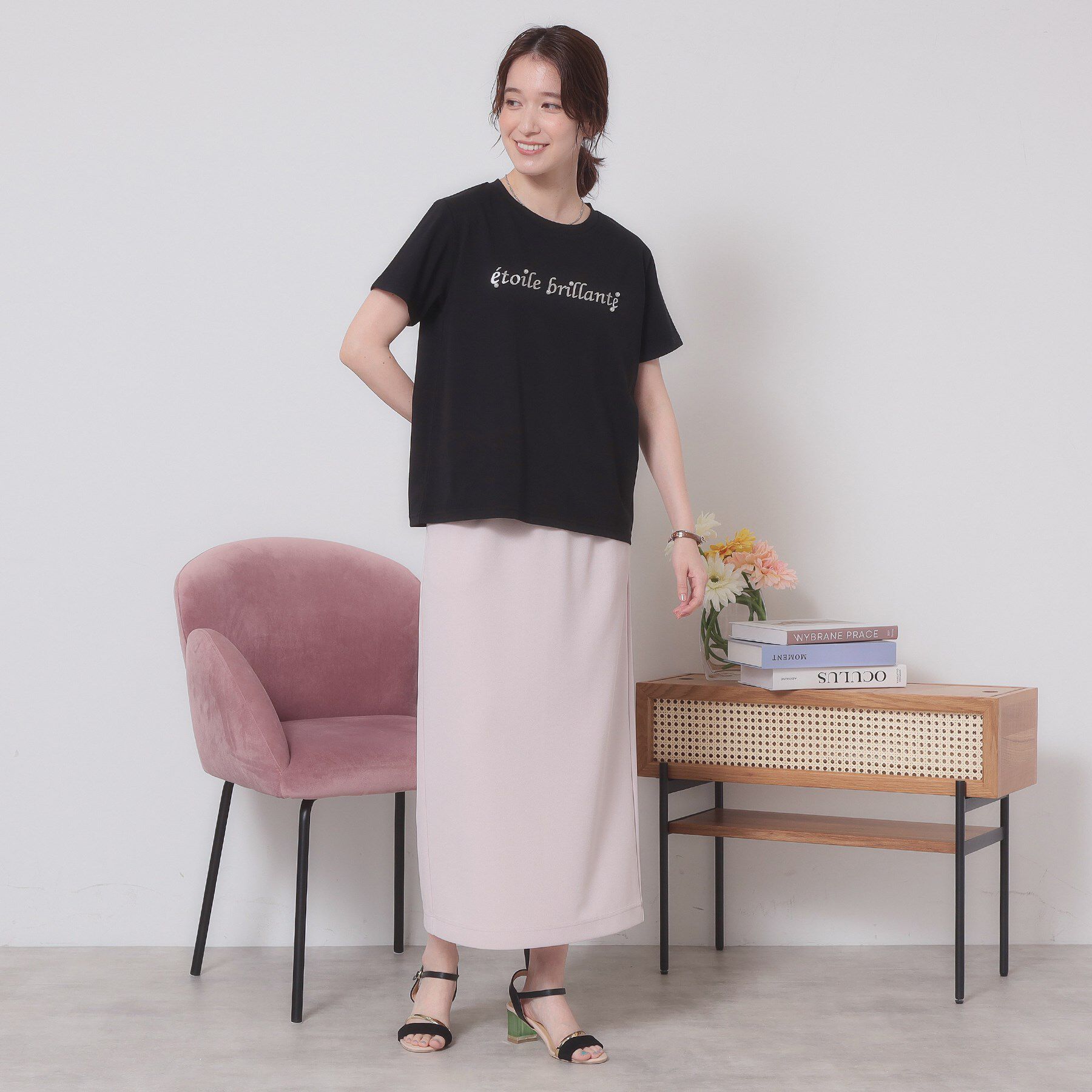 ITS&rsquo;DEMO「【手洗い可】箔ロゴプリントTシャツ」|Tシャツ・カットソー|