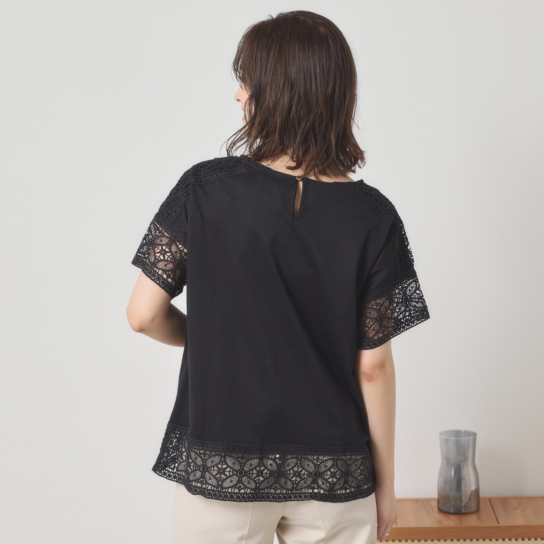 ITS&rsquo;DEMO「【吸水速乾／手洗い可／洗濯後しわになりにくい】カットミラノレーストップス」|Tシャツ・カットソー|