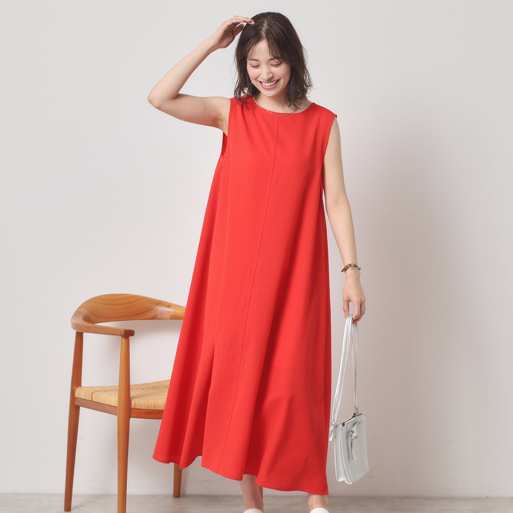 ITS&rsquo;DEMO「【清涼感／手洗い可】麻調メッシュワンピース」|ワンピース|
