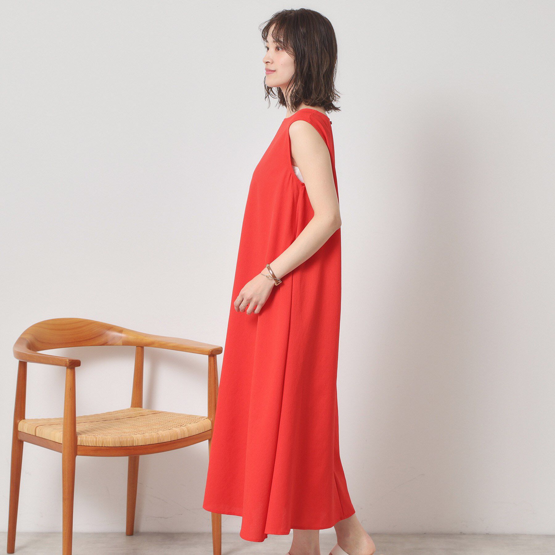 ITS&rsquo;DEMO「【清涼感／手洗い可】麻調メッシュワンピース」|ワンピース|