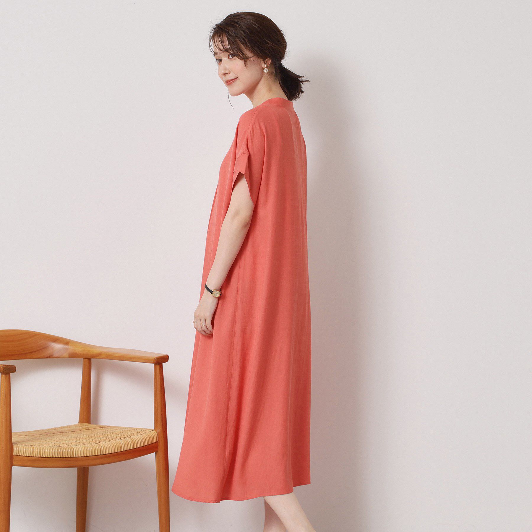 ITS&rsquo;DEMO「【接触冷感／手洗い可】強撚スラブスキッパーワンピース」|ワンピース|