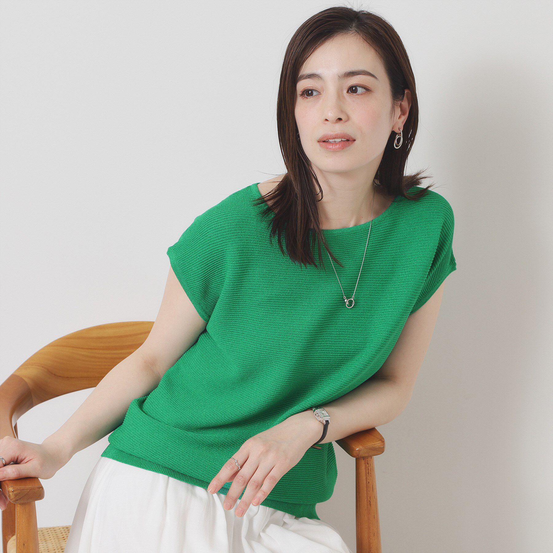 ITS&rsquo;DEMO「【さらりタッチ／ラメ／洗濯機OK】ラメガーターフレンチニット」|ニット・セーター|