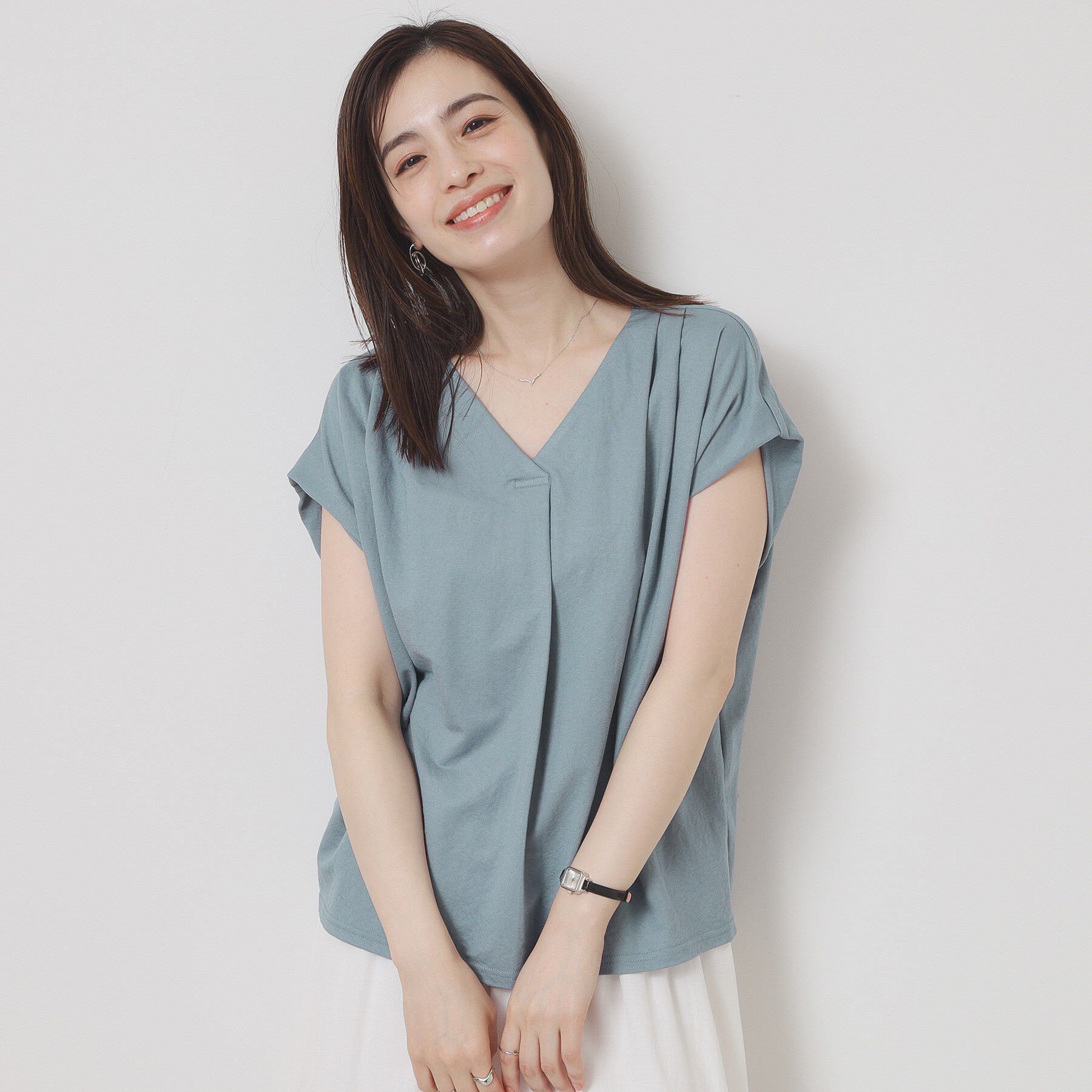 ITS&rsquo;DEMO「【接触冷感／手洗い可】カノコスキッパーブラウス」|シャツ・ブラウス|