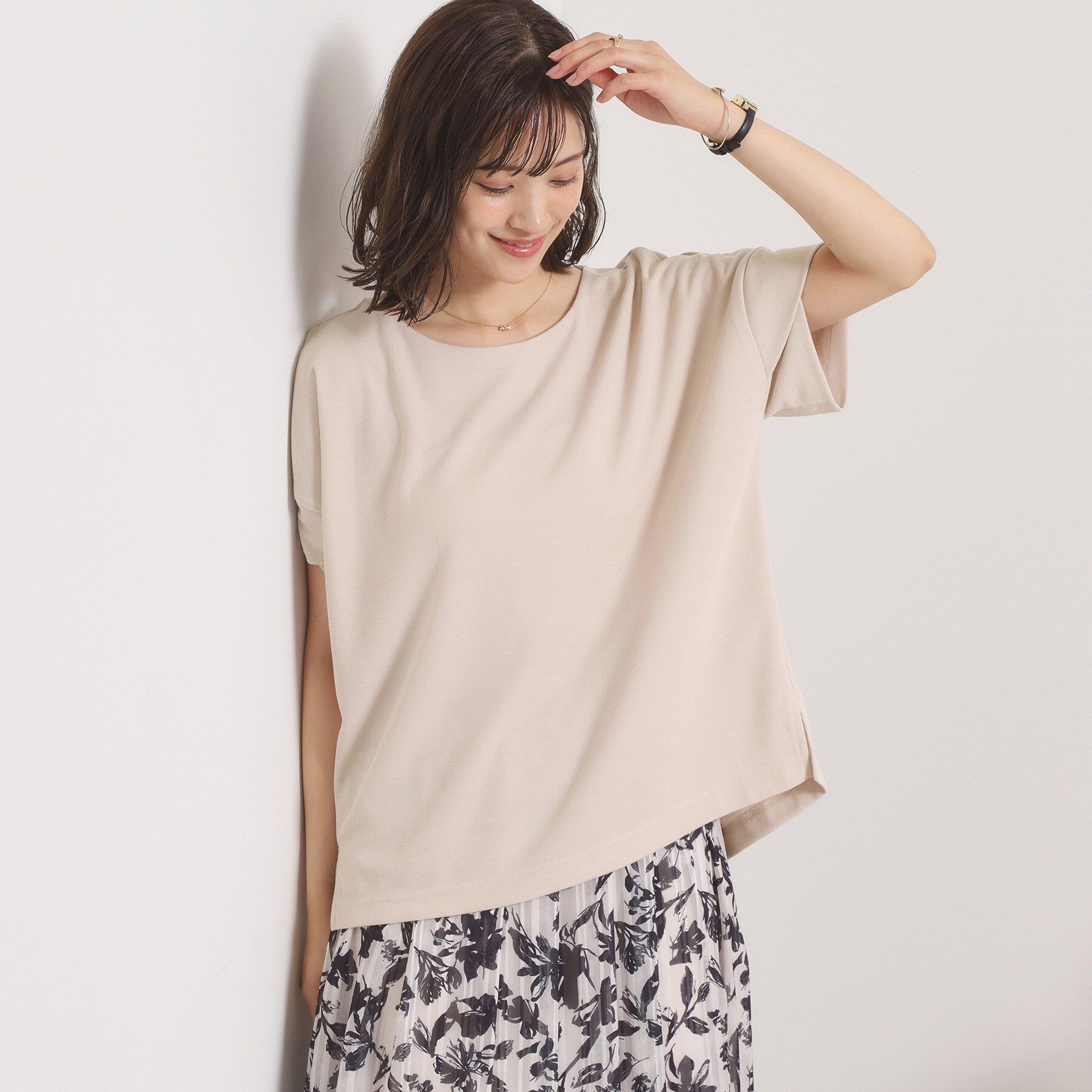 ITS&rsquo;DEMO「【接触冷感／吸水速乾／洗濯機OK】サカリバ袖タックプルオーバー」|Tシャツ・カットソー|