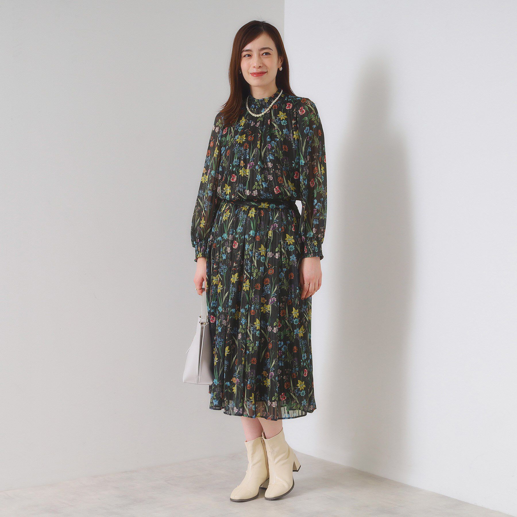 ITS&rsquo;DEMO「【手洗い可／セットアップ可】ラメストライプ花柄スカート」|スカート|