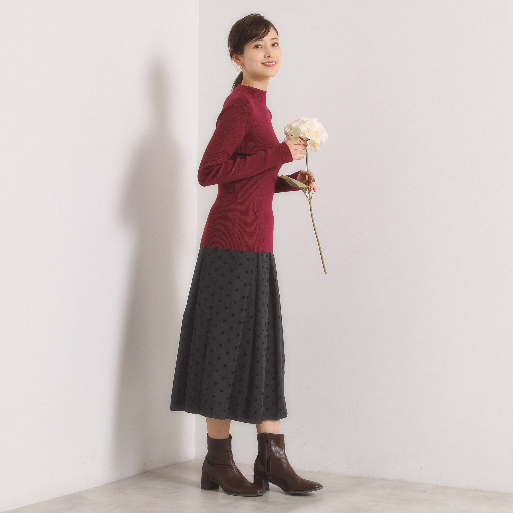 ITS&rsquo;DEMO「【手洗い可】フロッキードットスカート」|スカート|