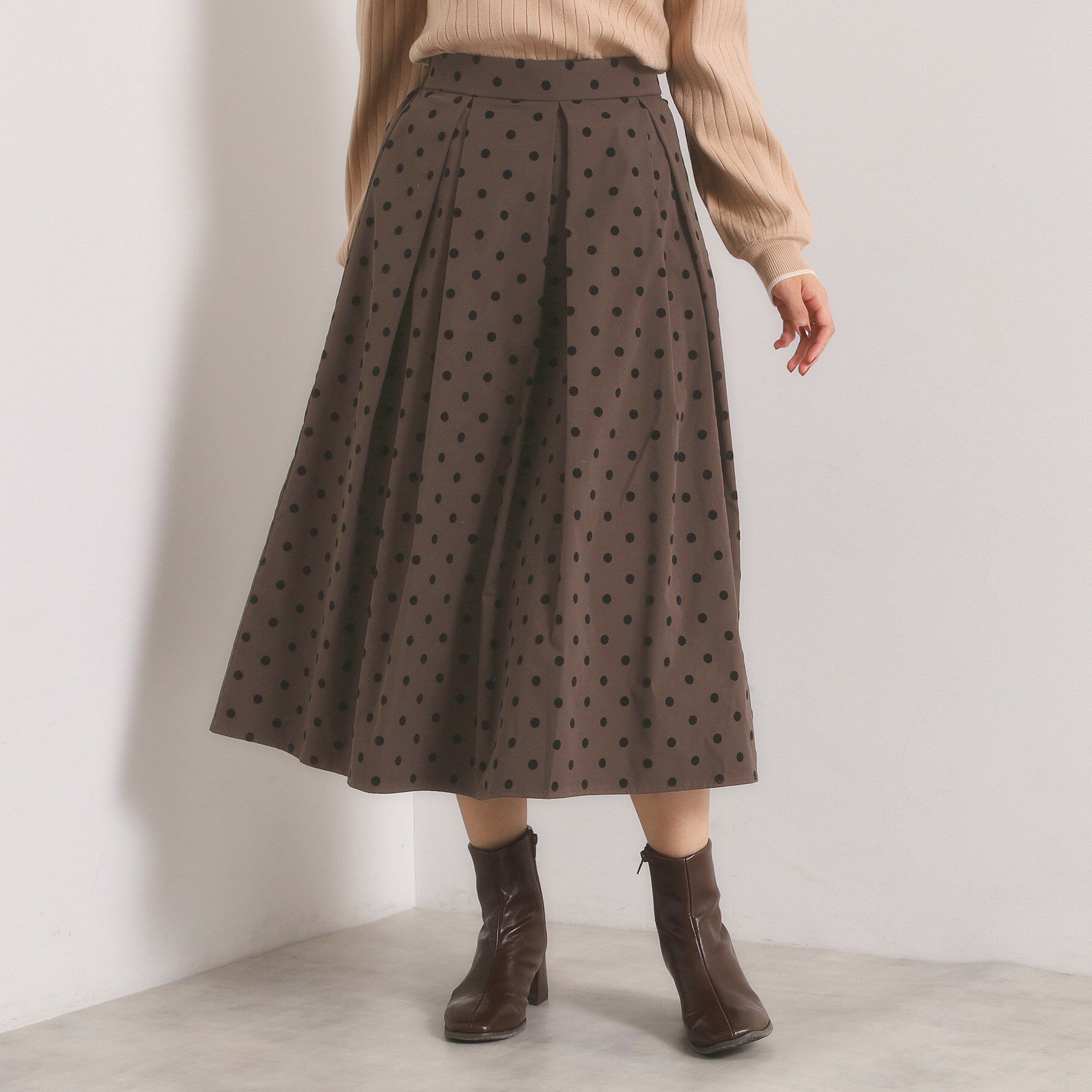ITS&rsquo;DEMO「【手洗い可】フロッキードットスカート」|スカート|
