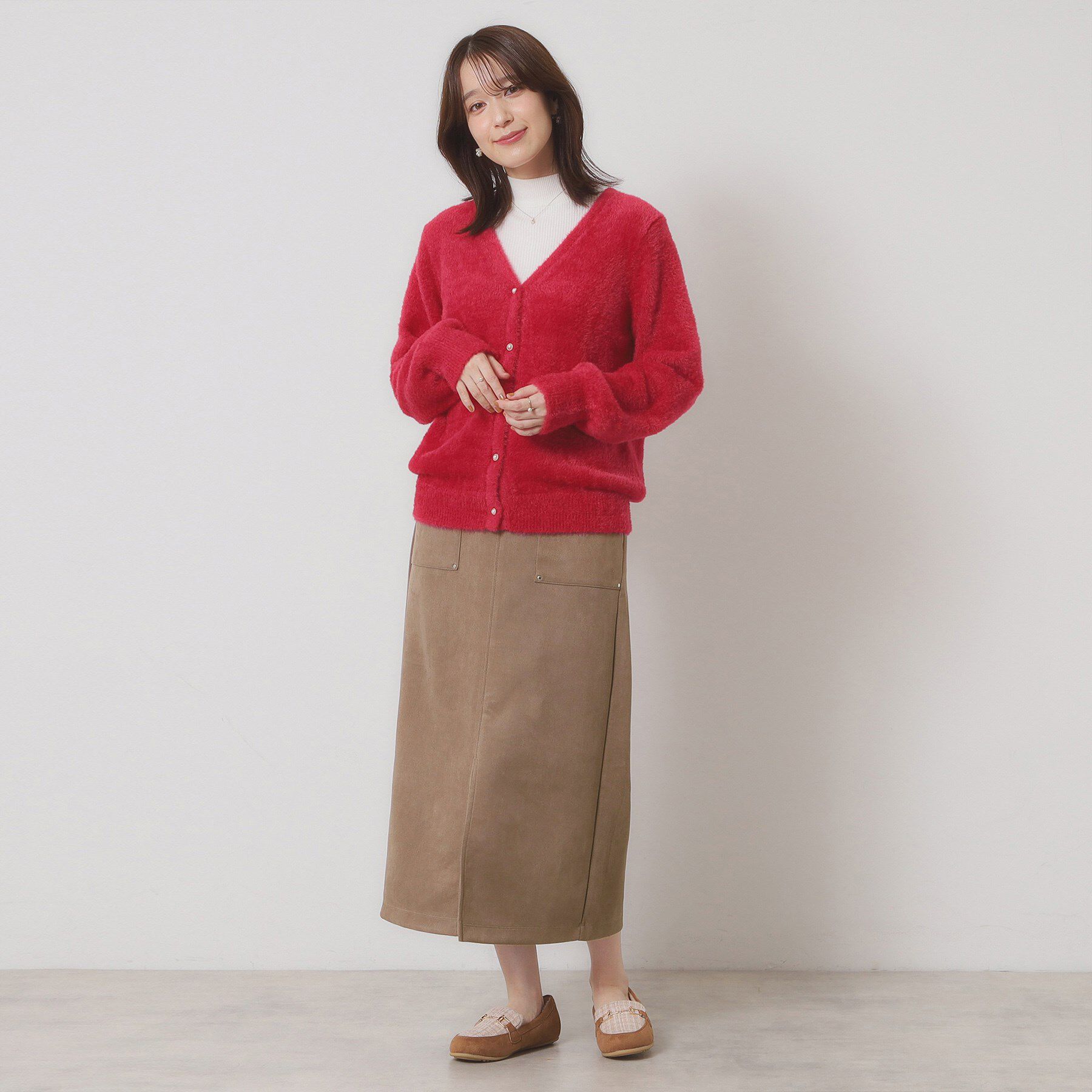 ITS&rsquo;DEMO「【マシンウォッシャブル／ウエストゴム】カットスエードスカート」|スカート|