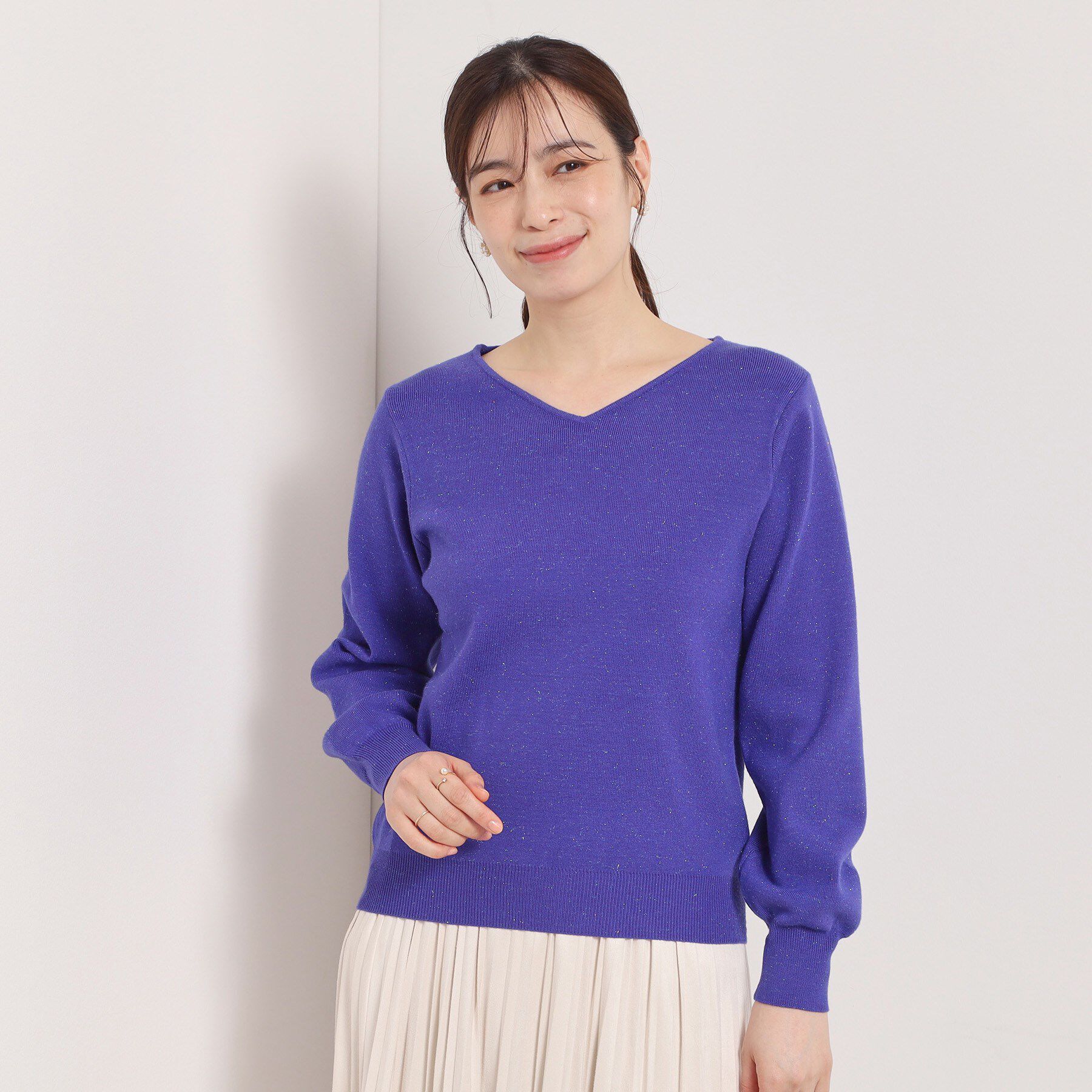 ITS&rsquo;DEMO「【手洗い可】アンジェリーナ総針vネックニット」|ニット・セーター|