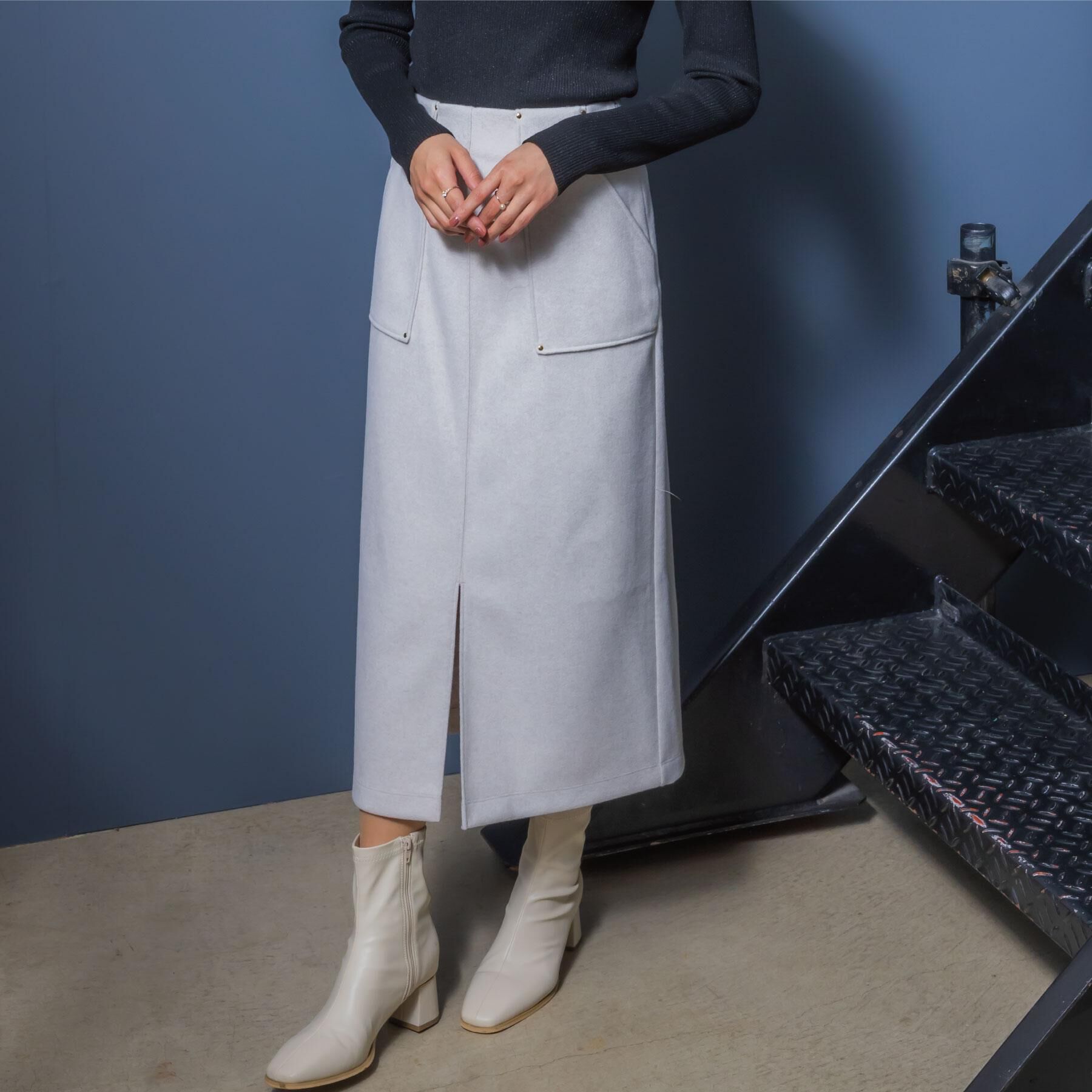 ITS&rsquo;DEMO「【洗濯機OK】カットメルトンタイトスカート」|スカート|