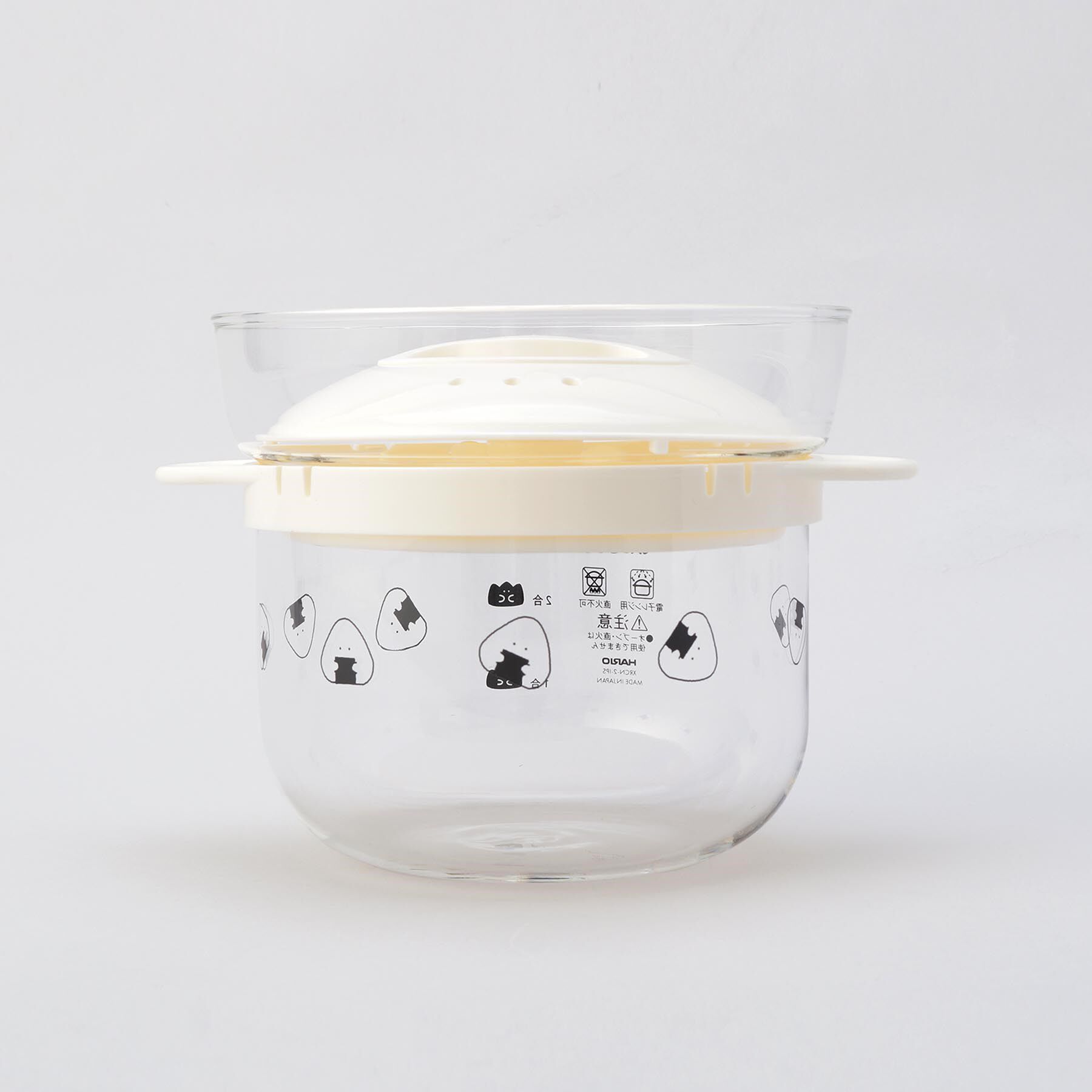 212 KITCHEN STORE「ぎゅっとおにぎりさん ガラスのレンジご飯釜　WH」|食器・キッチングッズ|