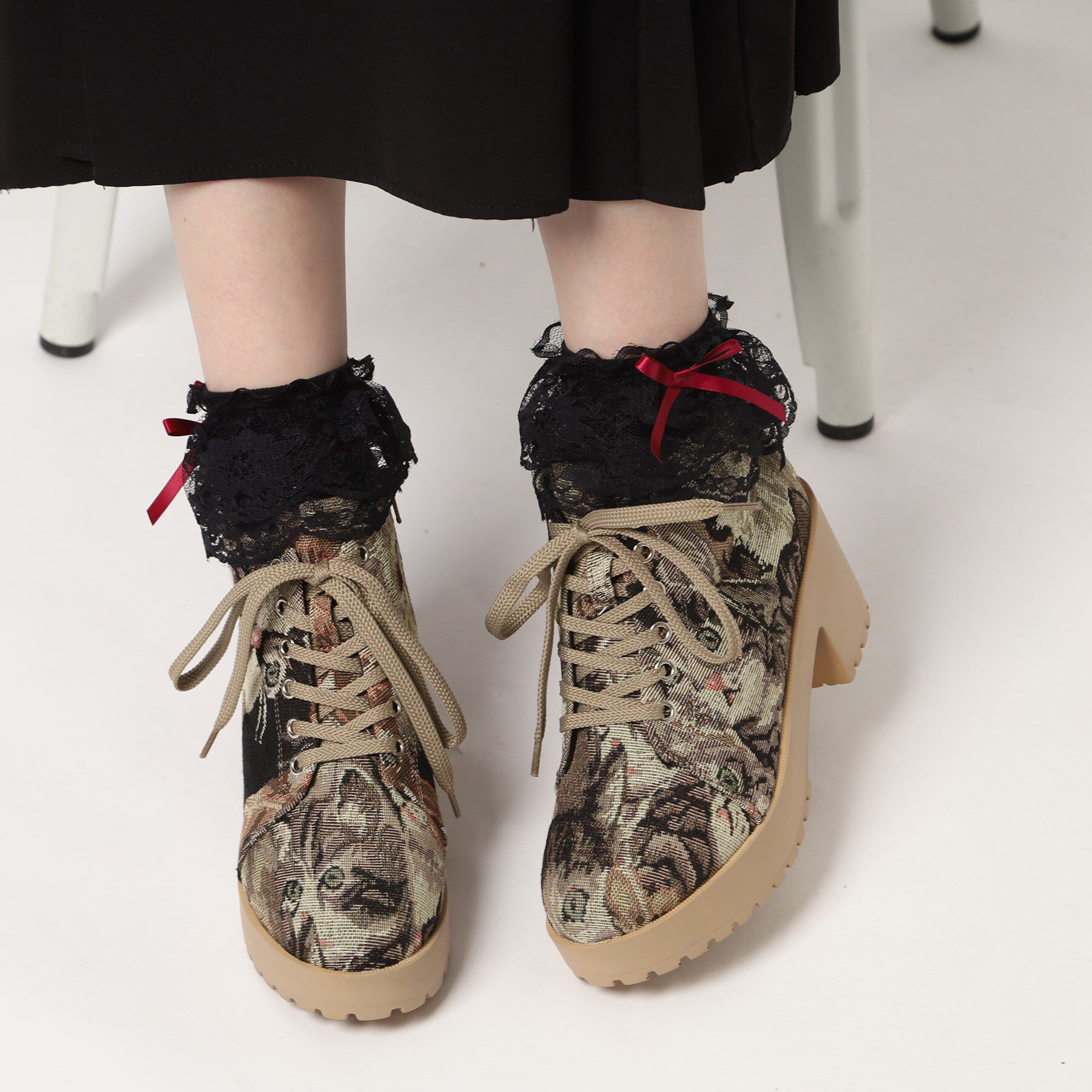 csT&P「一体厚底レースアップブーツ」|ショートブーツ|