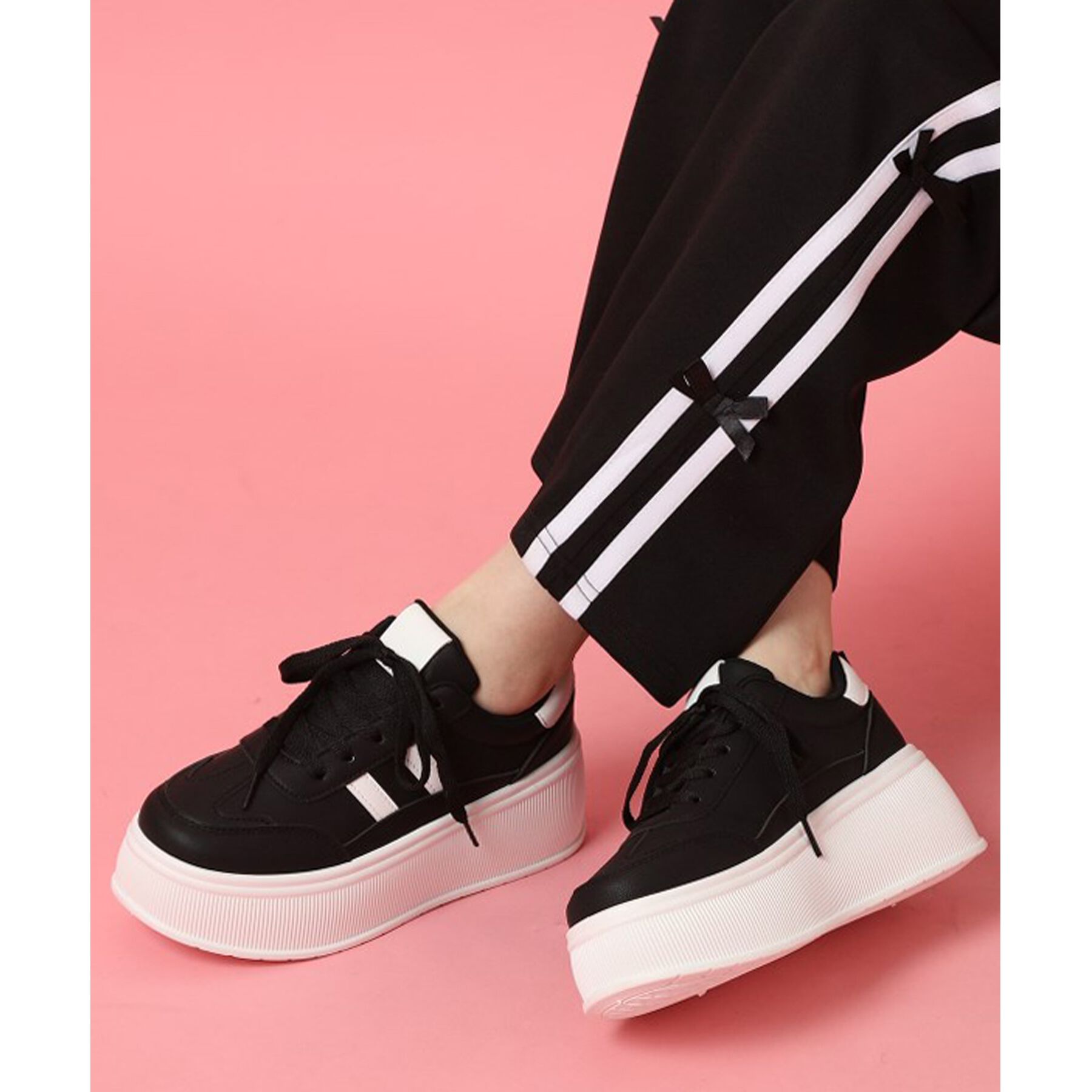 csT&P「厚底ラインデザインスニーカー」|スニーカー|