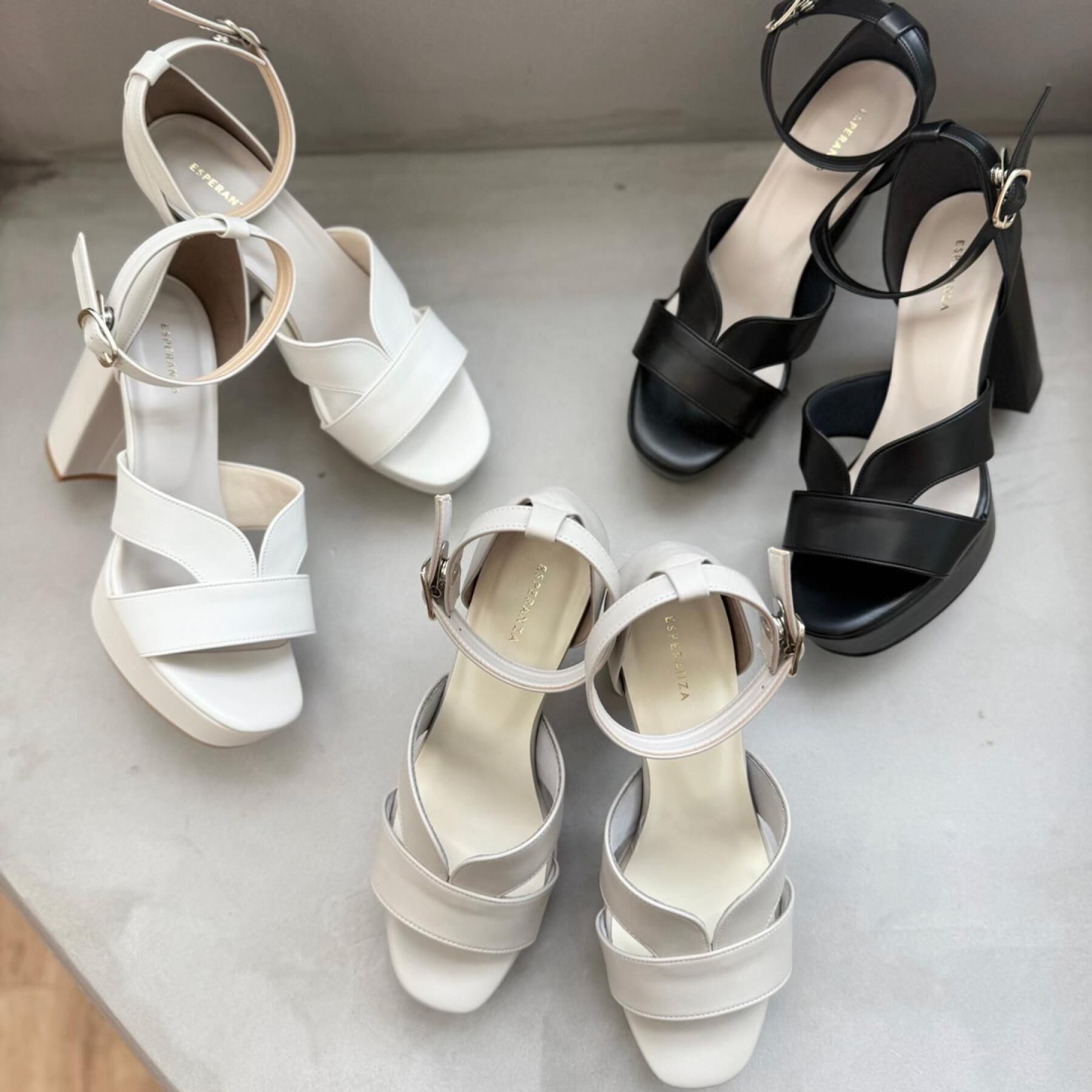 ESPERANZA「ネックベルトチャンキーヒールサンダル」|サンダル|