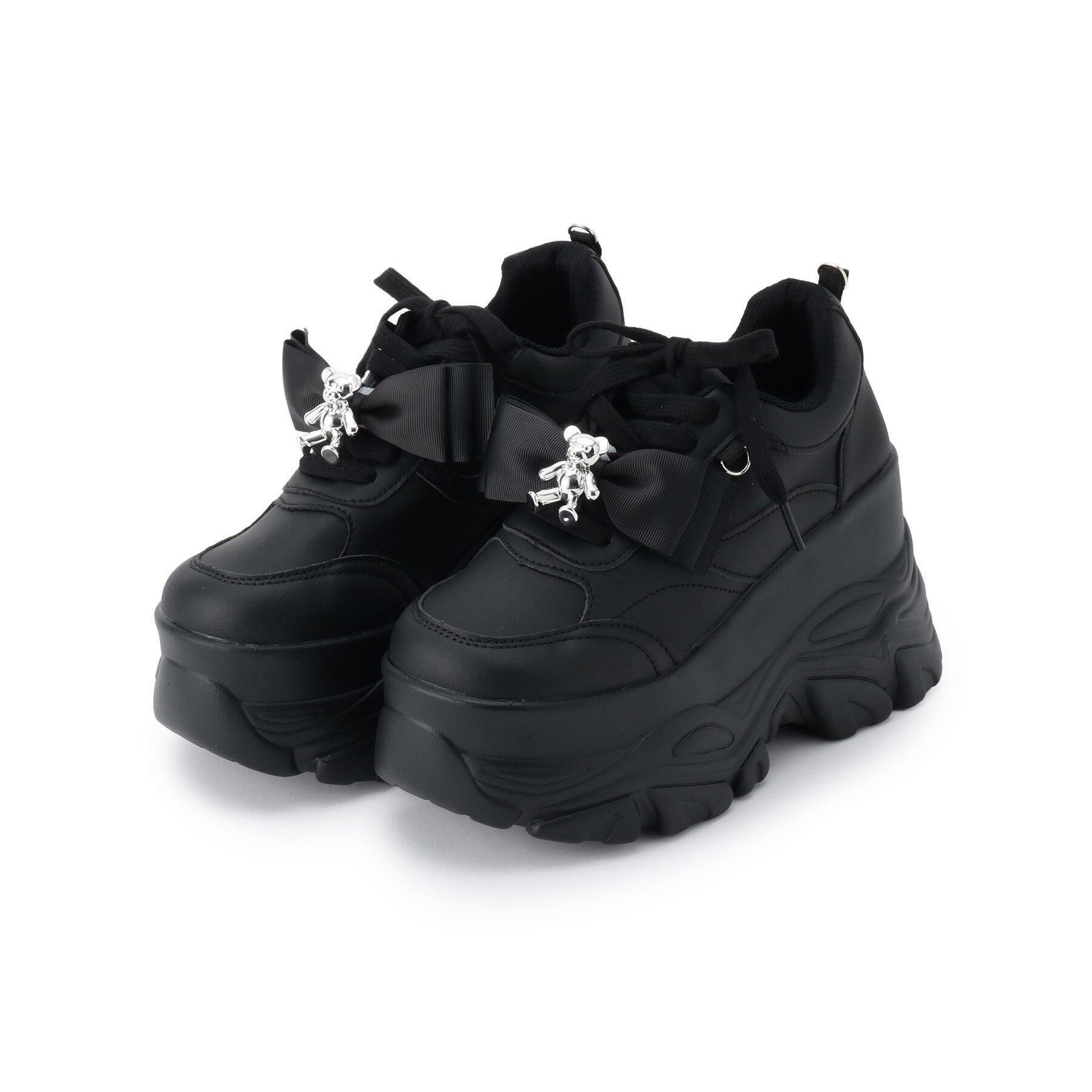 csT&P「クマ&times;チェ―ン付き厚底インヒールスニーカー」|スニーカー|